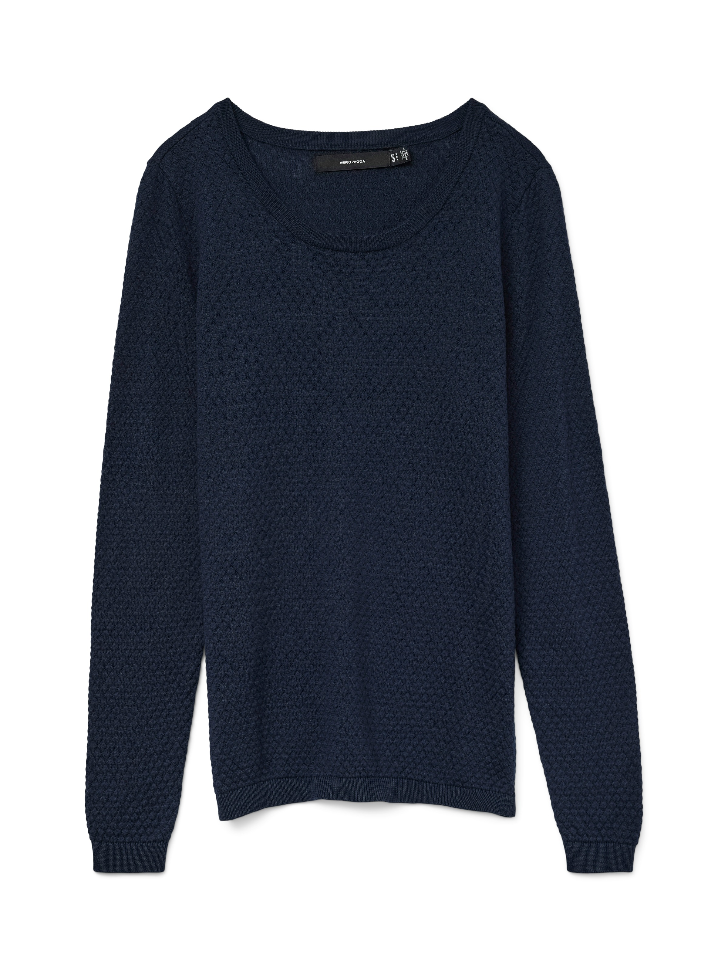 Vero Moda Rundhalspullover »VMCARE STRUCTURE LS O-NECK BLOU NOOS« mit Strukturmuster