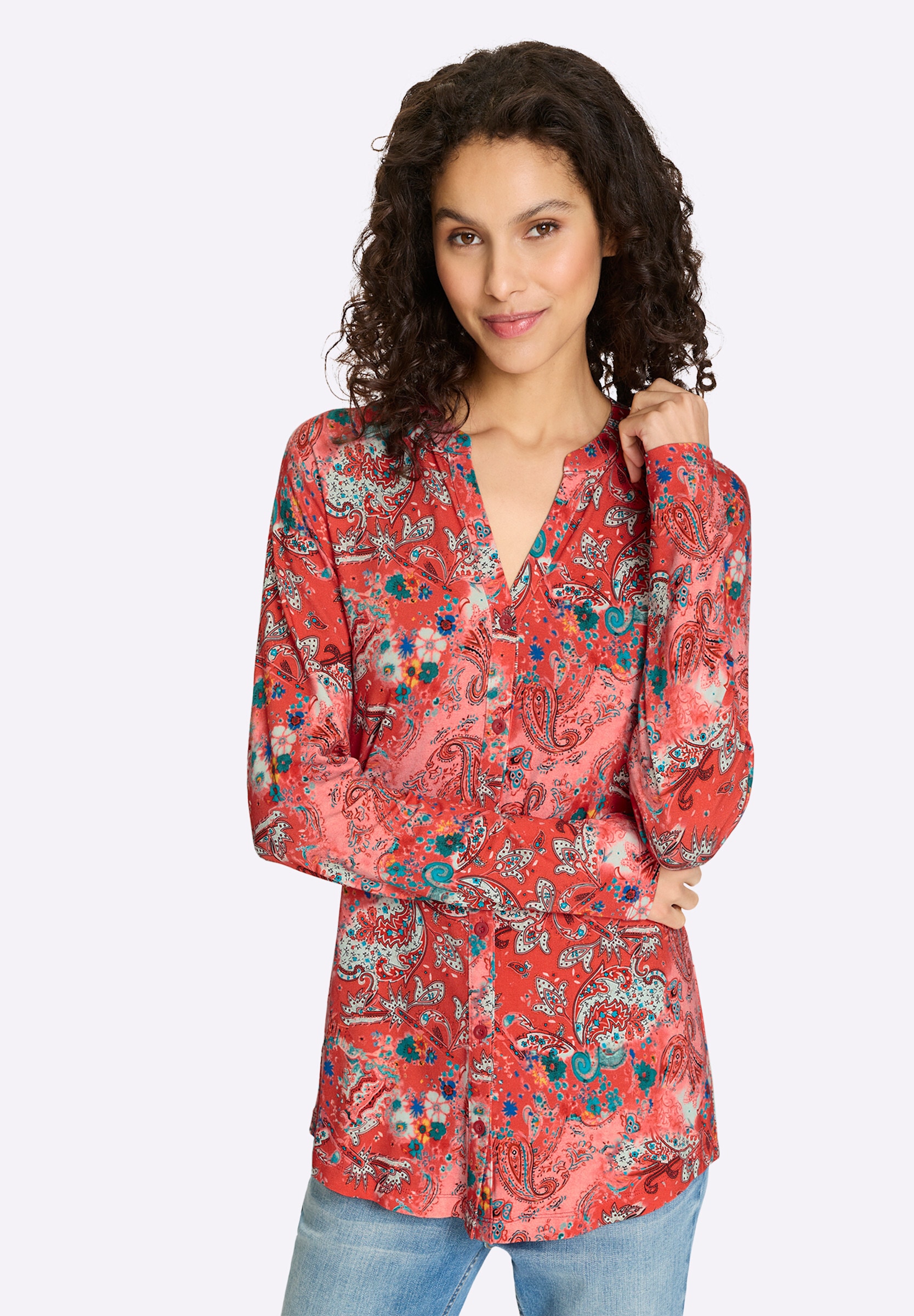 heine T-Shirt »Shirtbluse Blusenshirt mit Paisley-Print«
