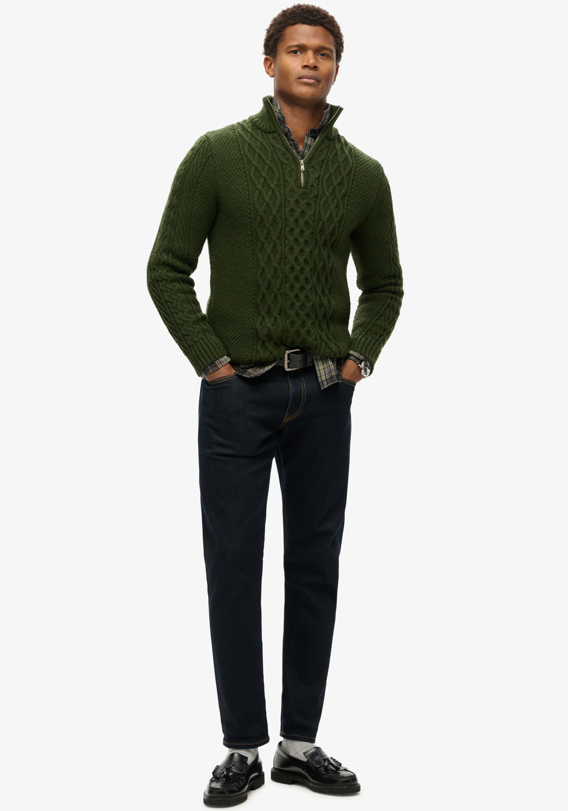 Superdry Strickpullover »Jacob Cable Knit Half Zip«