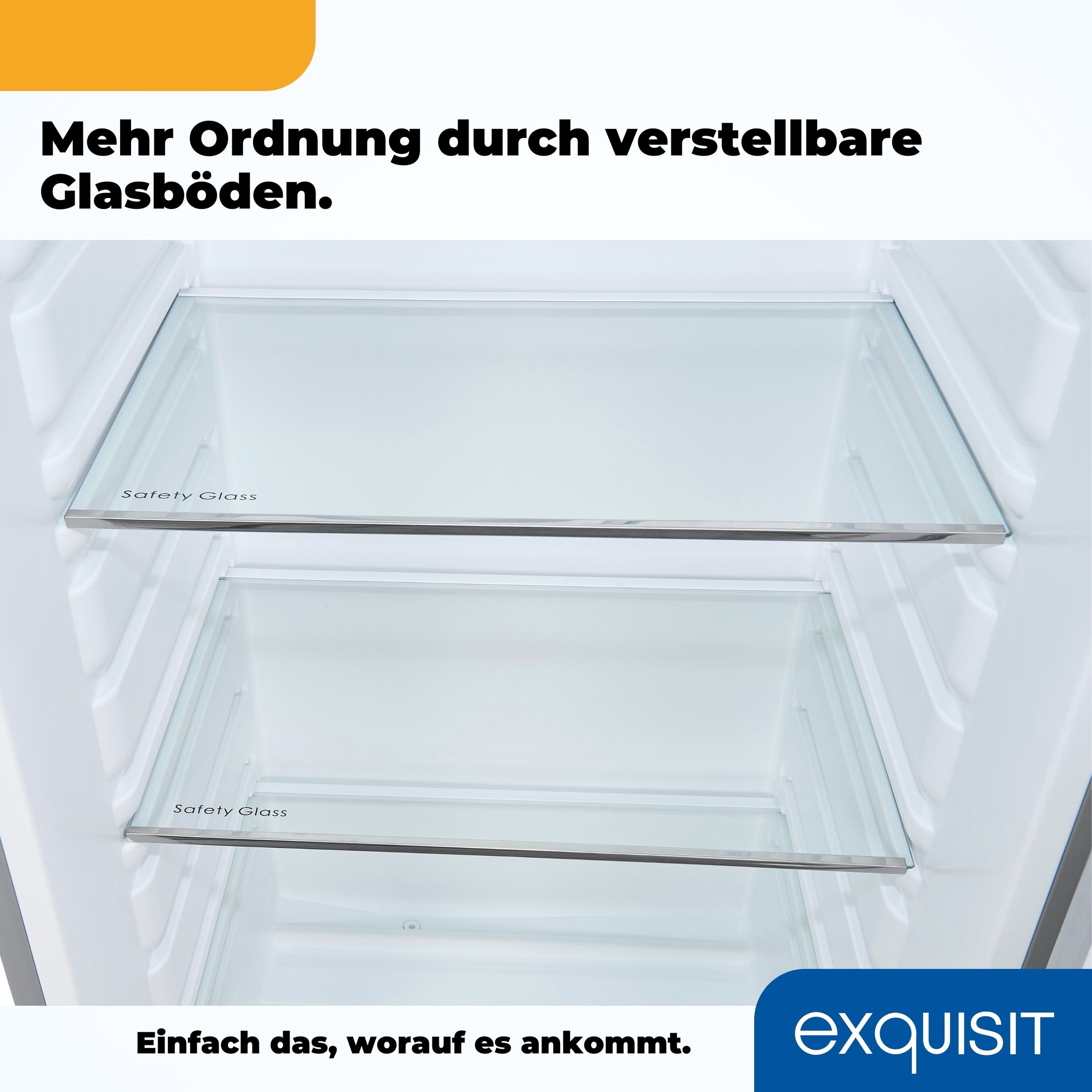 exquisit Kühlschrank »KS350-V-H-040E inoxlook«, 331 L Volumen