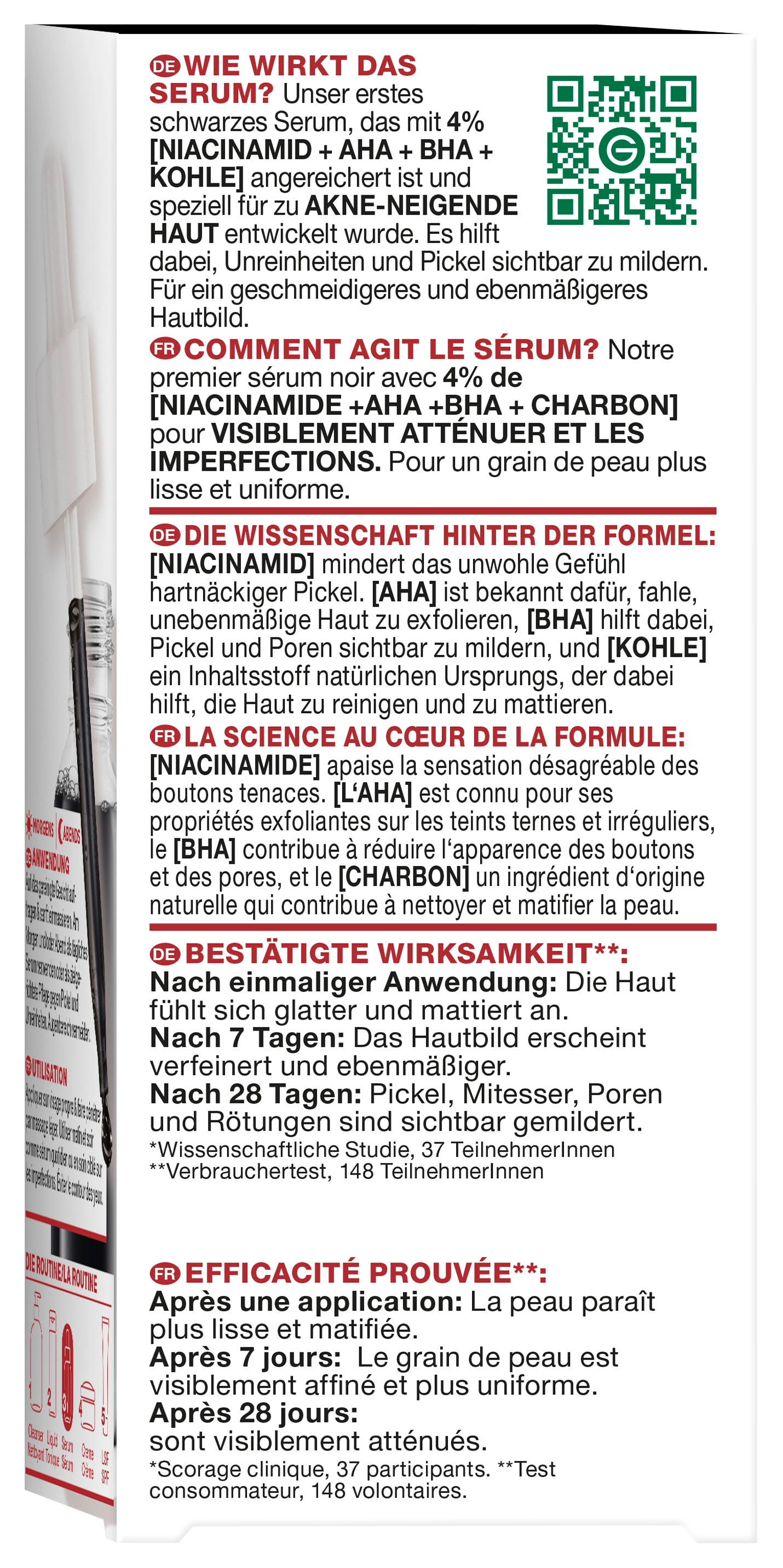 GARNIER Gesichtsserum »Hautklar Anti-Unreinheiten Serum« mit Kohle, Fluid-Textur