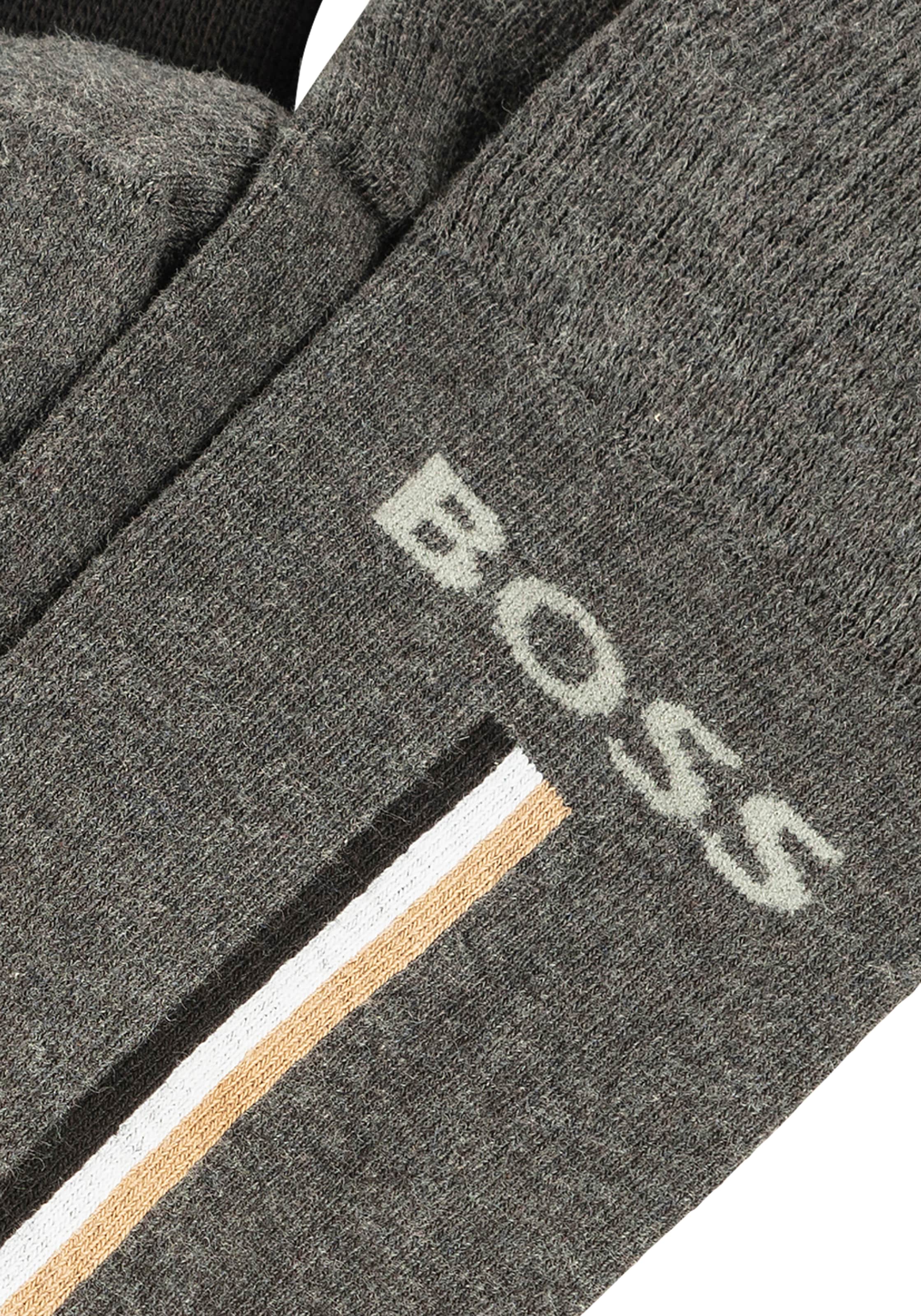 BOSS Businesssocken »4P RS Gift Iconic«, (Packung, 4 Paar), mit Kontraststreifen