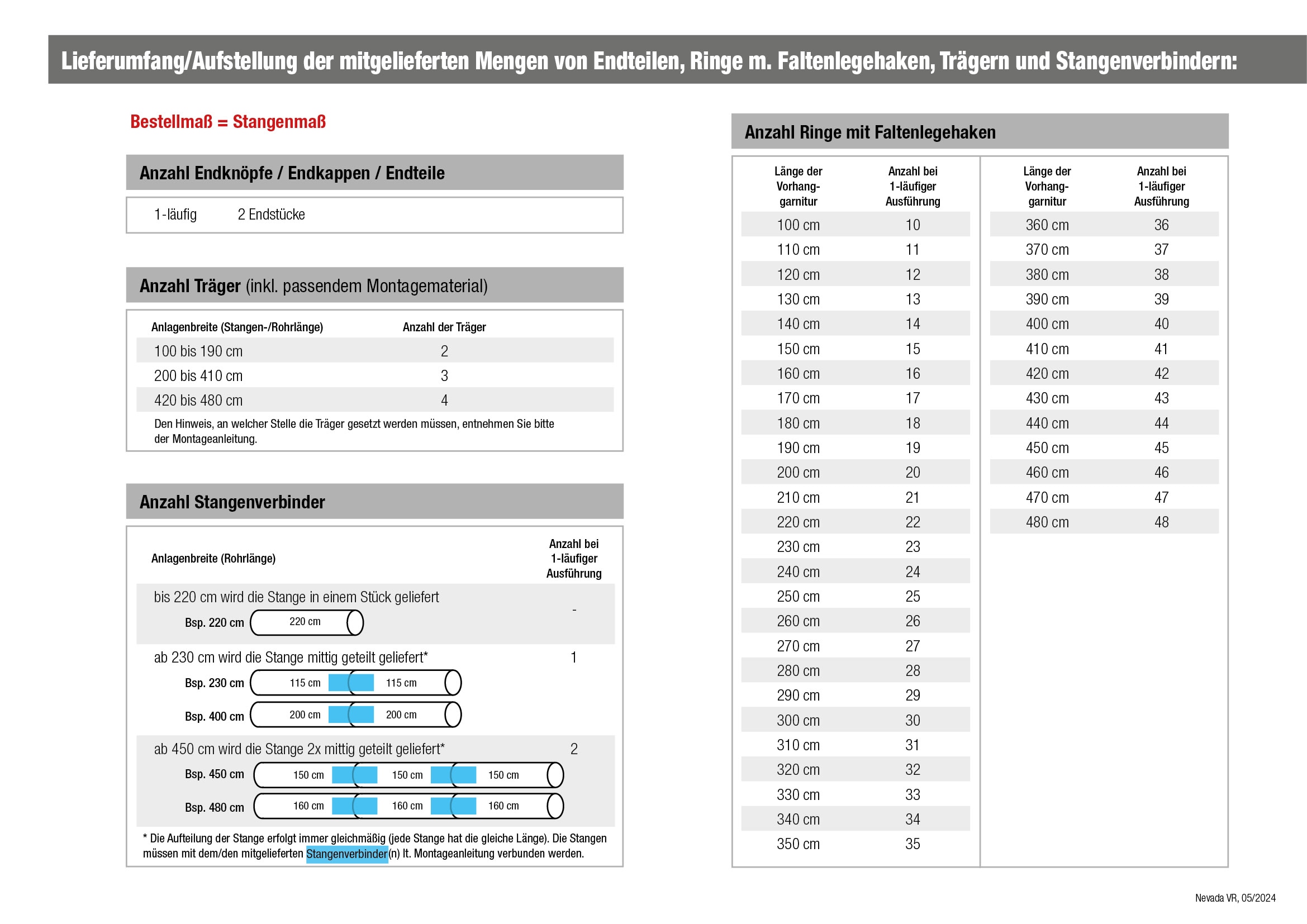GARESA Gardinenstange »NEVADA« Ø 16 mm 1 läufig-läufig Wunschmaßlänge Wunschmaßlänge, Vorhanggarnitur, verlängerbar, mit Ringe