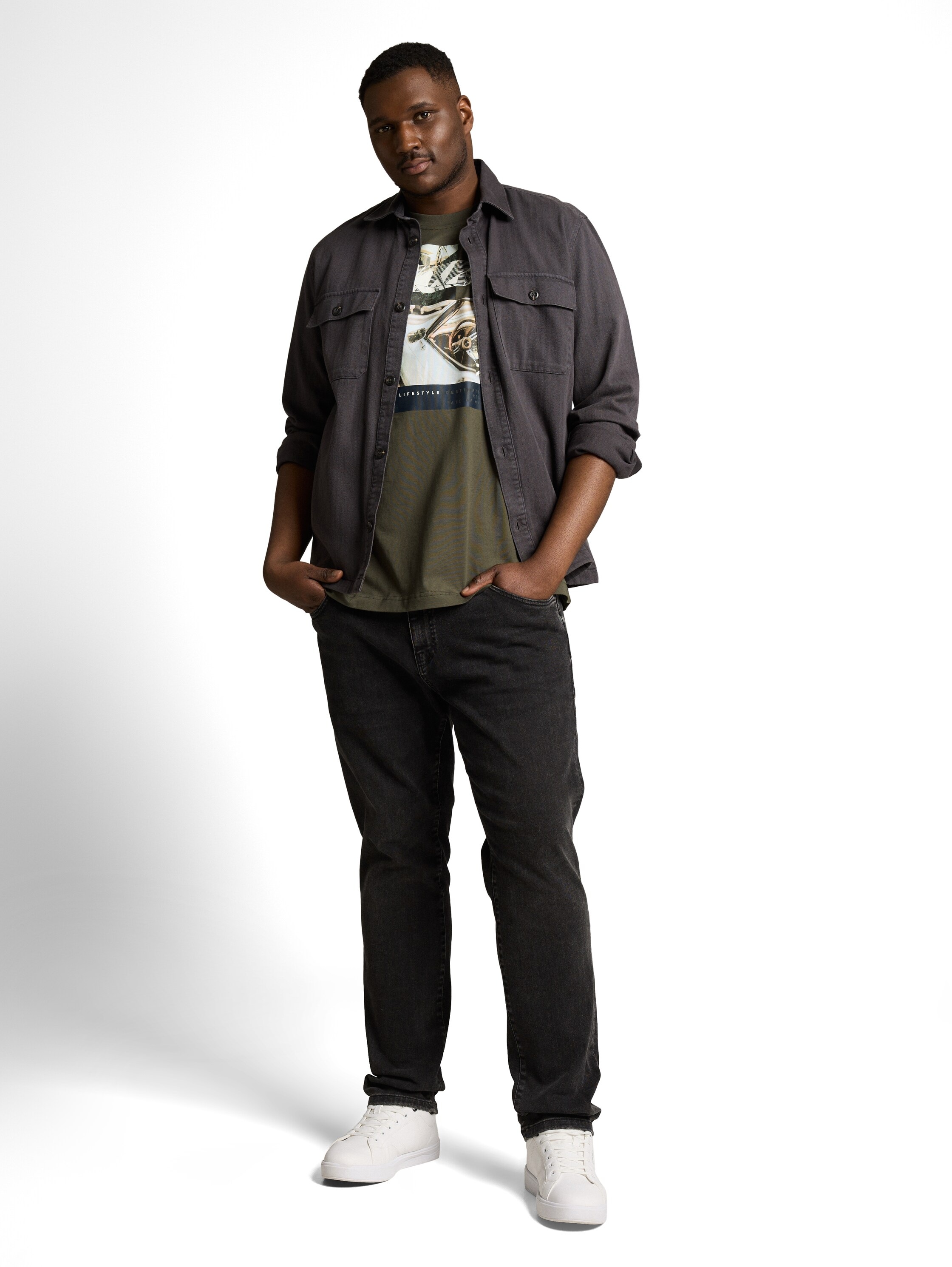 TOM TAILOR PLUS Kurzarmshirt mit Frontprint - Große Ggrößen