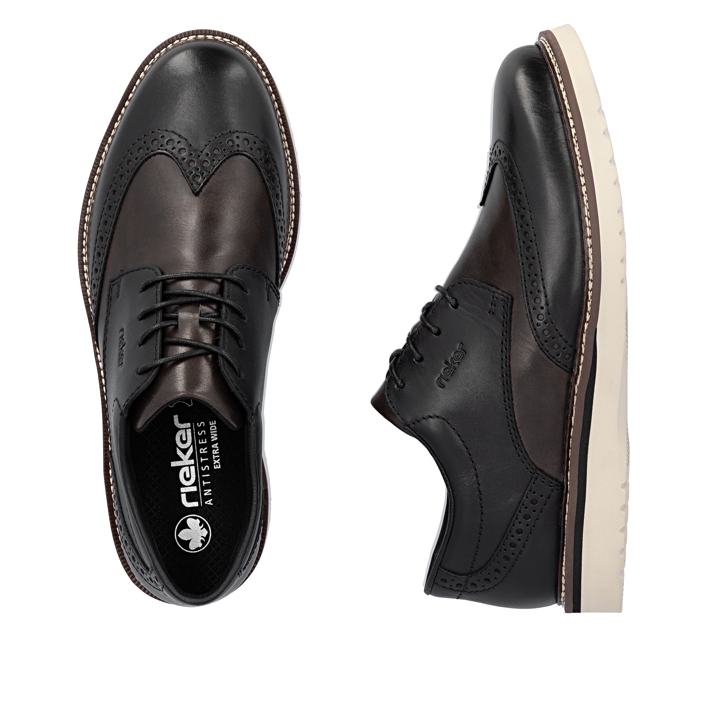 Rieker Schnürschuh, Schnürschuh, Business-Schnürer, Lyralochung, in bequemer Form