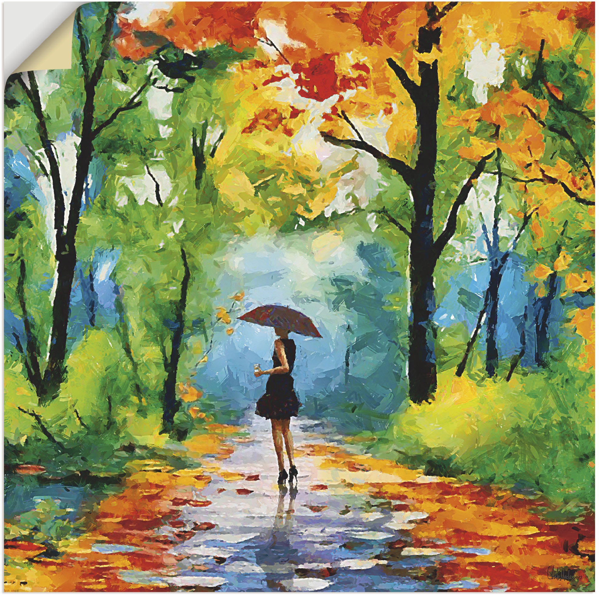 Artland Wandbild »Herbstlicher Spaziergang im Park«, Vier Jahreszeiten Bilder, (1 St.), als Alubild, Outdoorbild, Leinwandbild, Poster, Wandaufkleber