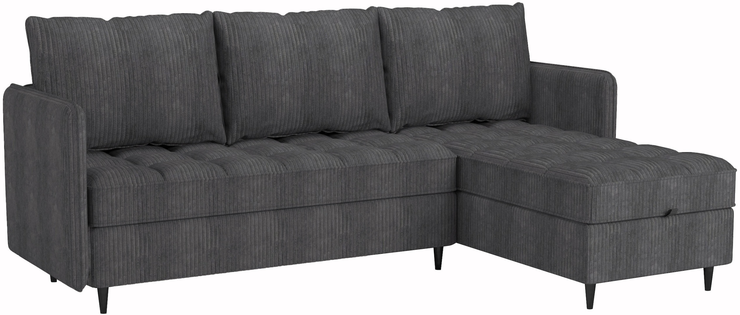 Dorel Home Ecksofa »LINDHUS, L-Form, verschiedene Stellvarianten, Modulsofa« Recamiere, Stauraum, Cord und Chenille-Bezug