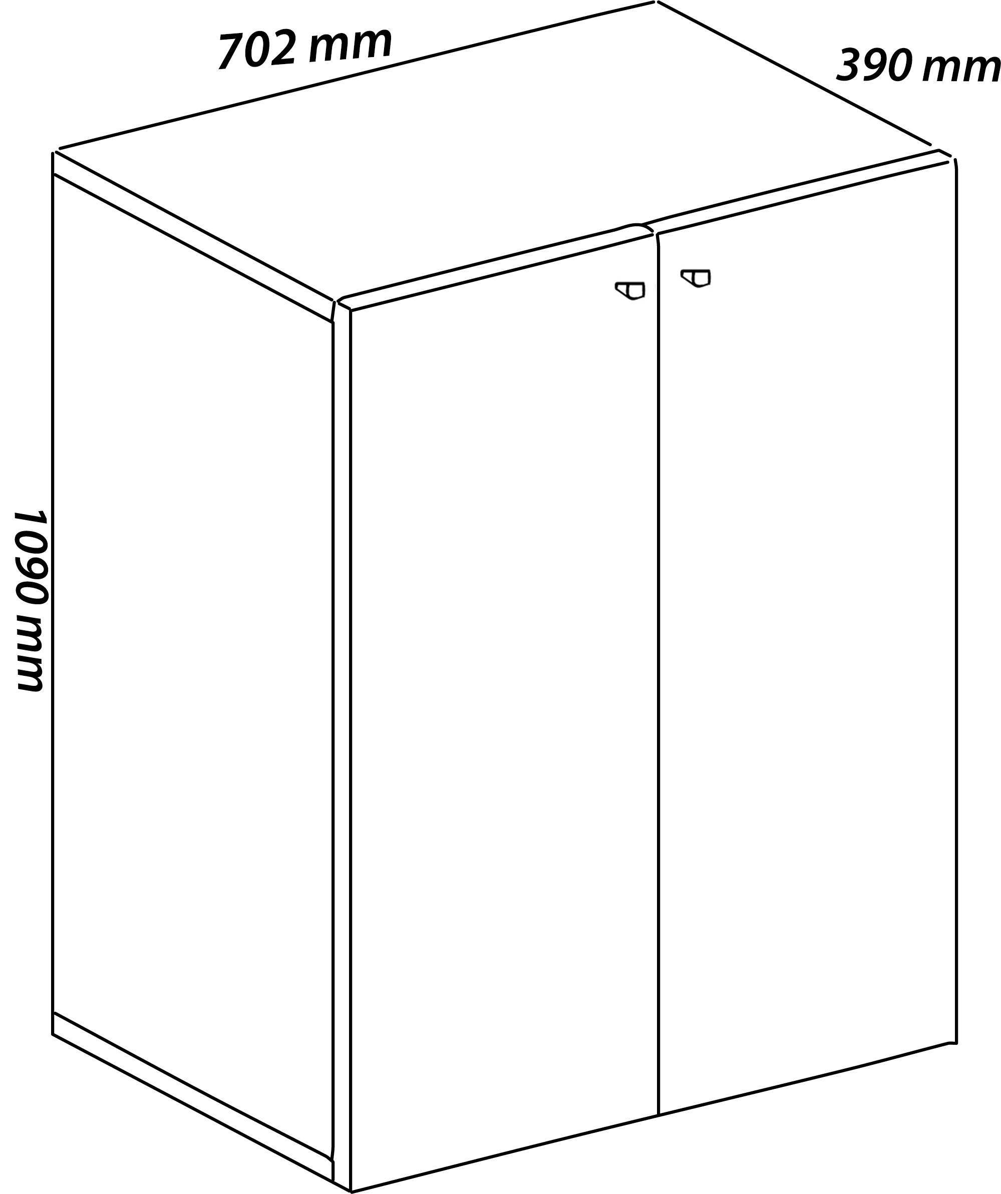 VCM Aktenschrank »VCM Büroschrank mit 3 Fächern | moderner Aktenschrank mit Drehtüren | Maße ca. B. 70 x H. 110 x T. 40 cm ¿ Lona 3-Fach«, (1 St.)