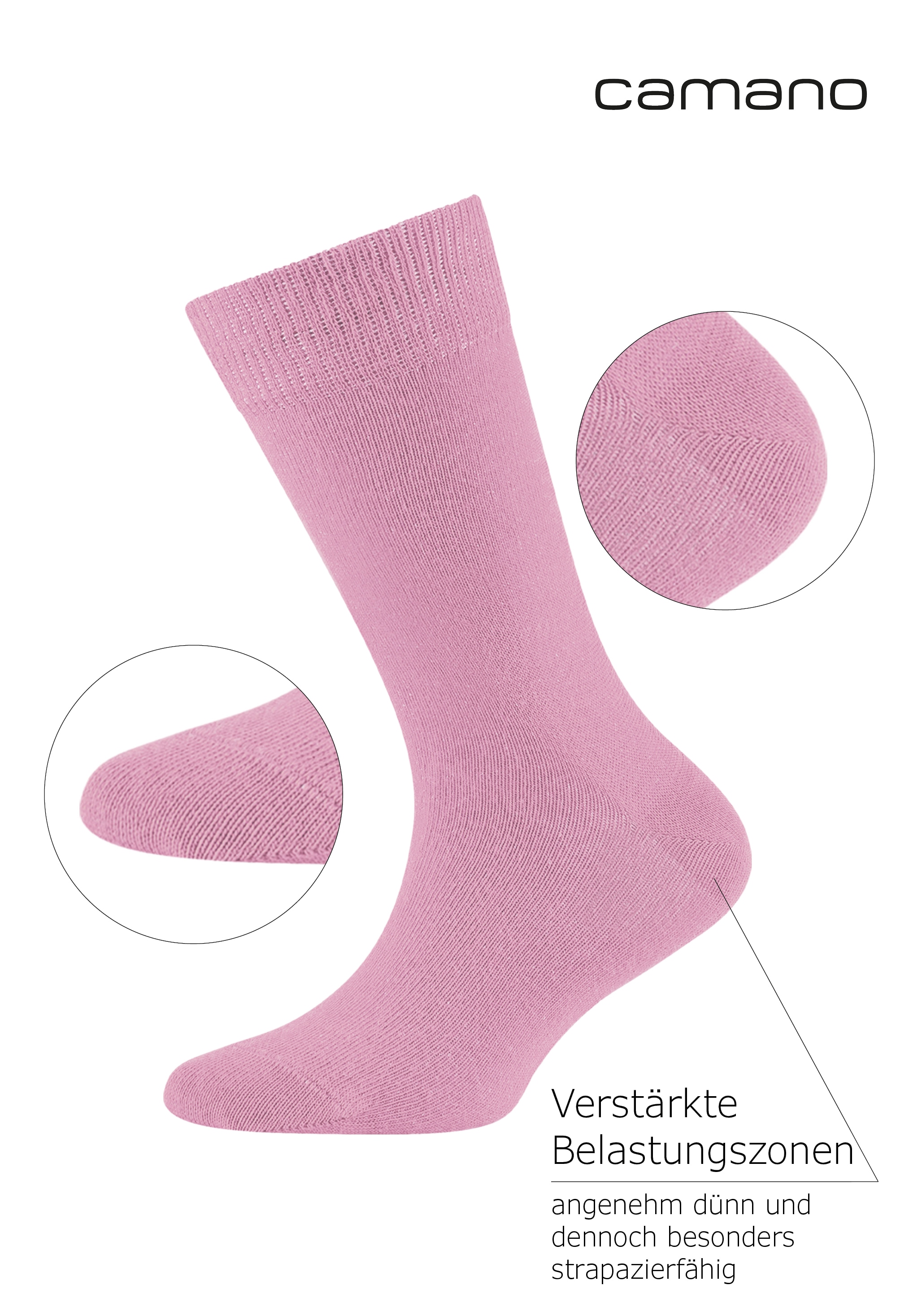 Camano Socken »ca-soft« 6 Paar,  mit Komfortbund und gepolsterten Zehen-/Fersenbereich