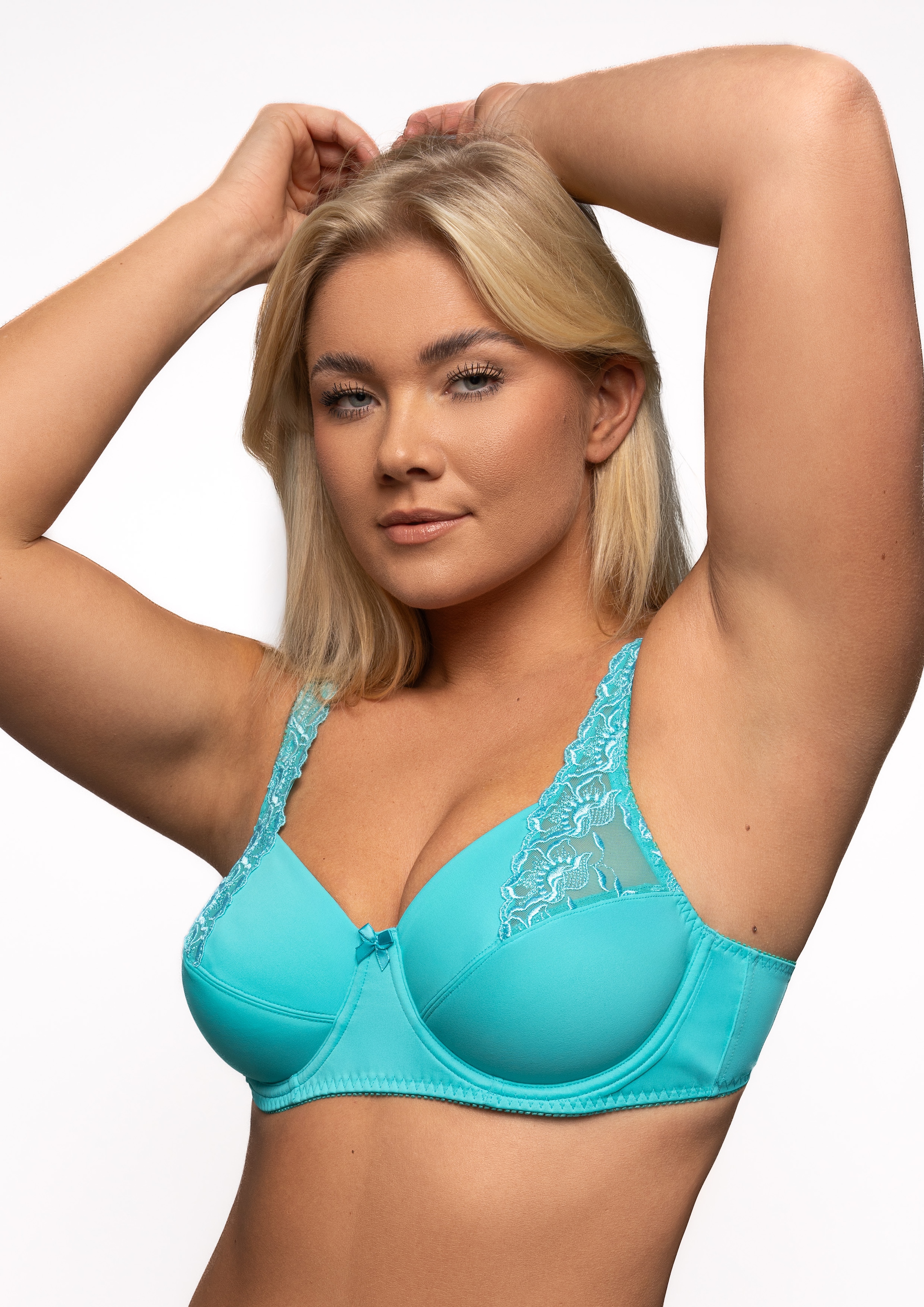 Elbrina Bügel-BH verstellbare Träger, ohne Schale, mit Bügel, mit Spitze, mit Schleife