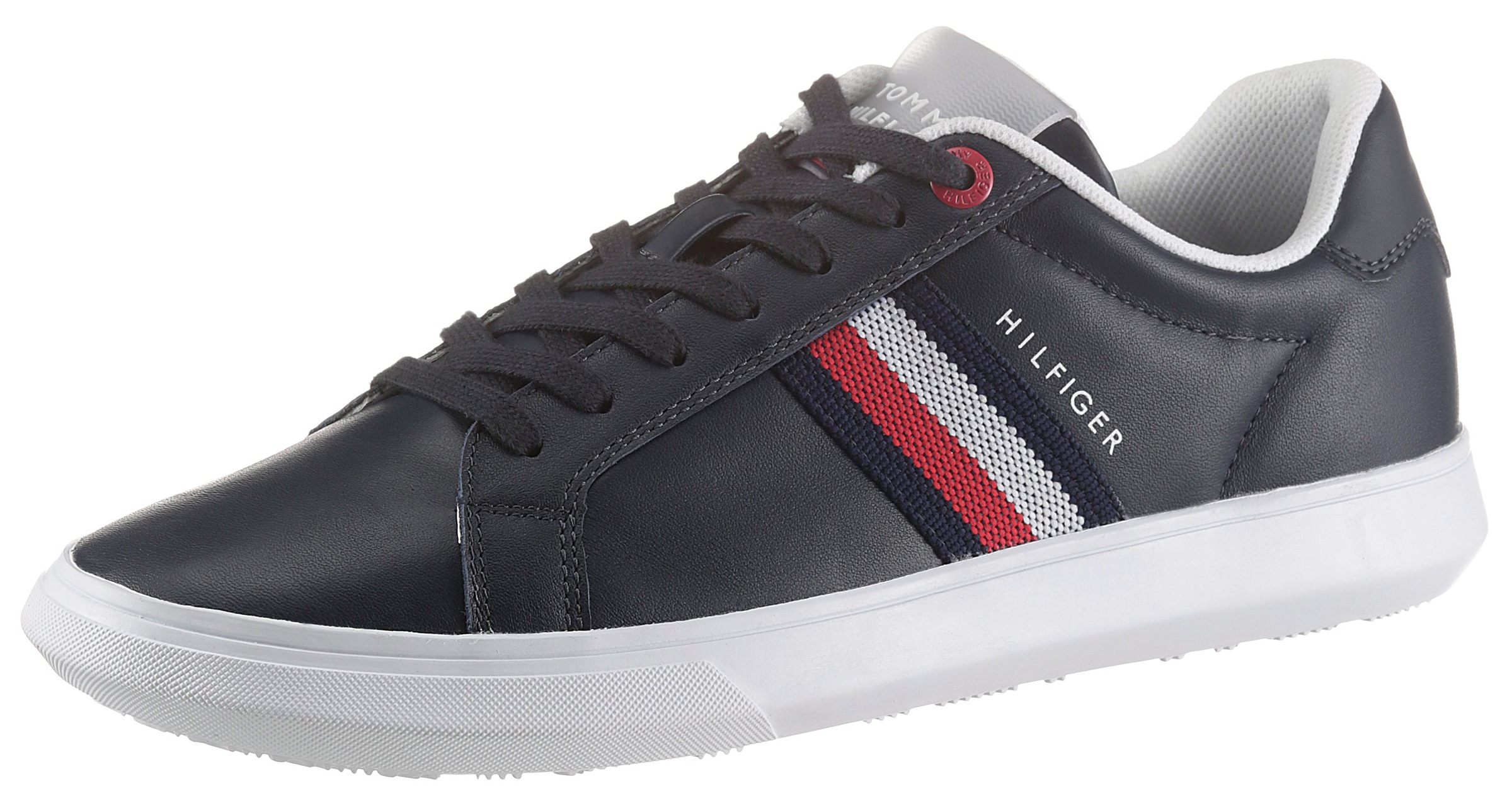 TOMMY HILFIGER Sneaker »ESSENTIAL LEATHER CUPSOLE«, mit seitlichen Streifen