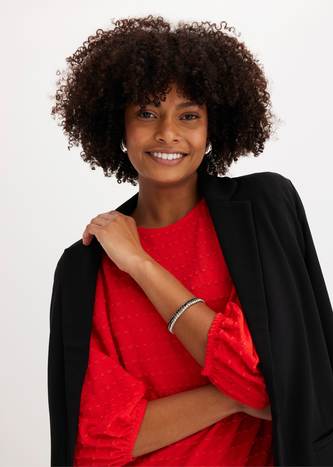 bonprix Tunikashirt Oversize-Passform, ohne Kragen, aus Polyester, Viskose und Elasthan