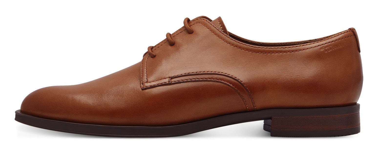 Tamaris Schnürschuh, Blockabsatz, Halbschuh, Businessschuh mit Ziernähten