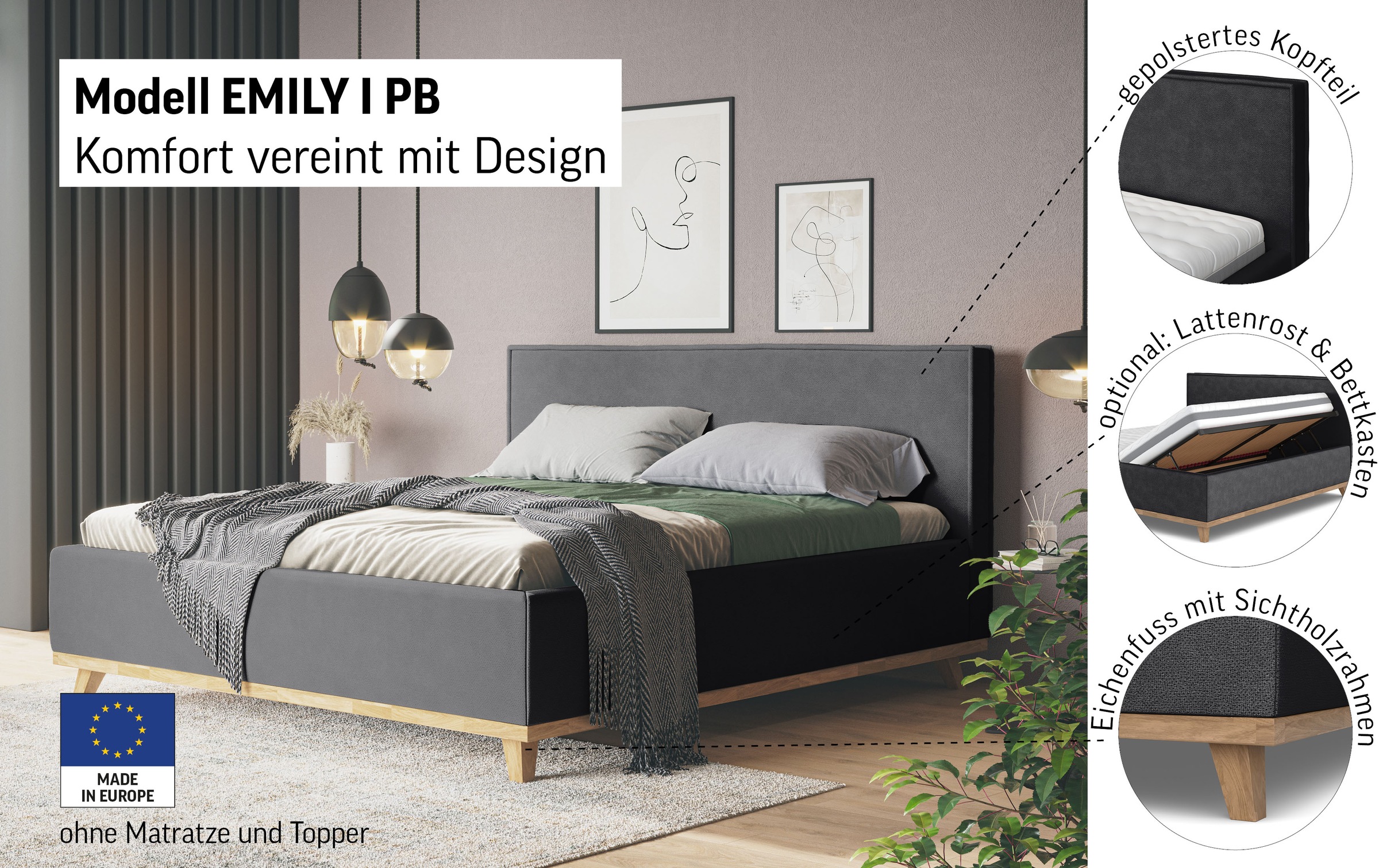 COTTA Polsterbett »MILLI I wahlweise mit Bettkasten«