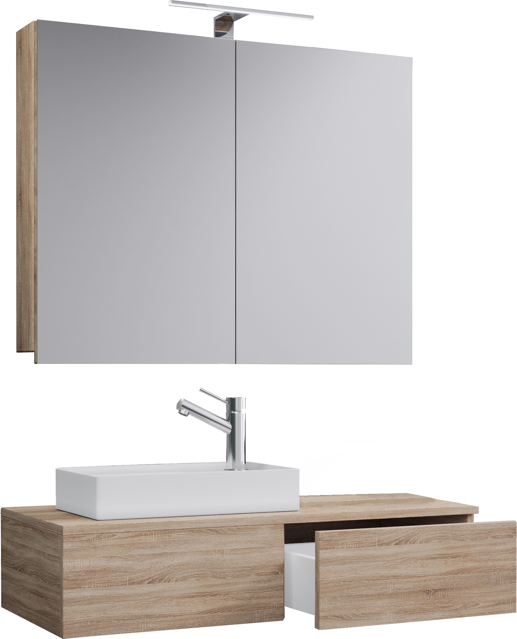 VCM Waschbeckenunterschrank »VCM 3-tlg Set | Waschplatz für Gäste WC | Gästebad | Waschtisch | Badezimmer Set - Gudas SC«, (3 St.)