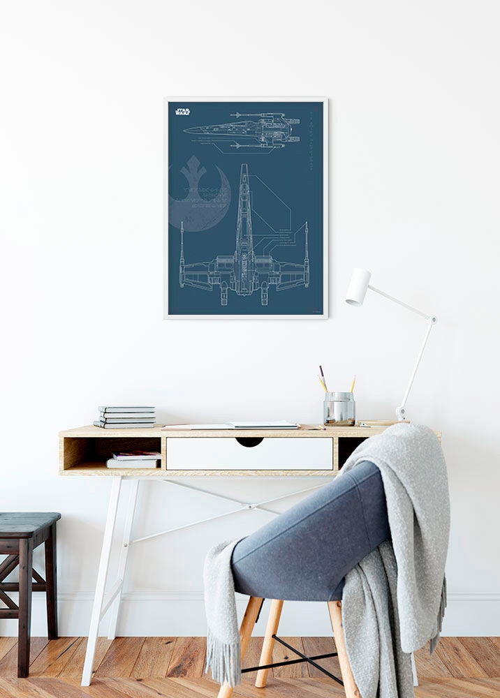 Komar Bild »Star Wars Blueprint X-Wing«, Star Wars, (1 St.), Wandbild zur Dekoration im Kinderzimmer - ohne Rahmen