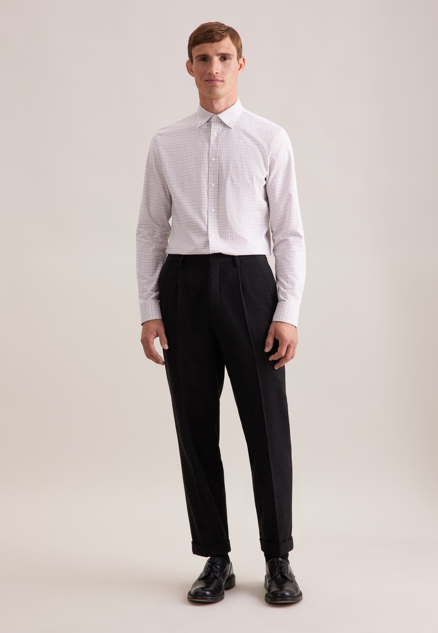 seidensticker Flanellhemd »Schwarze Rose« Slim 1/1 Button-Down-Kragen Karo