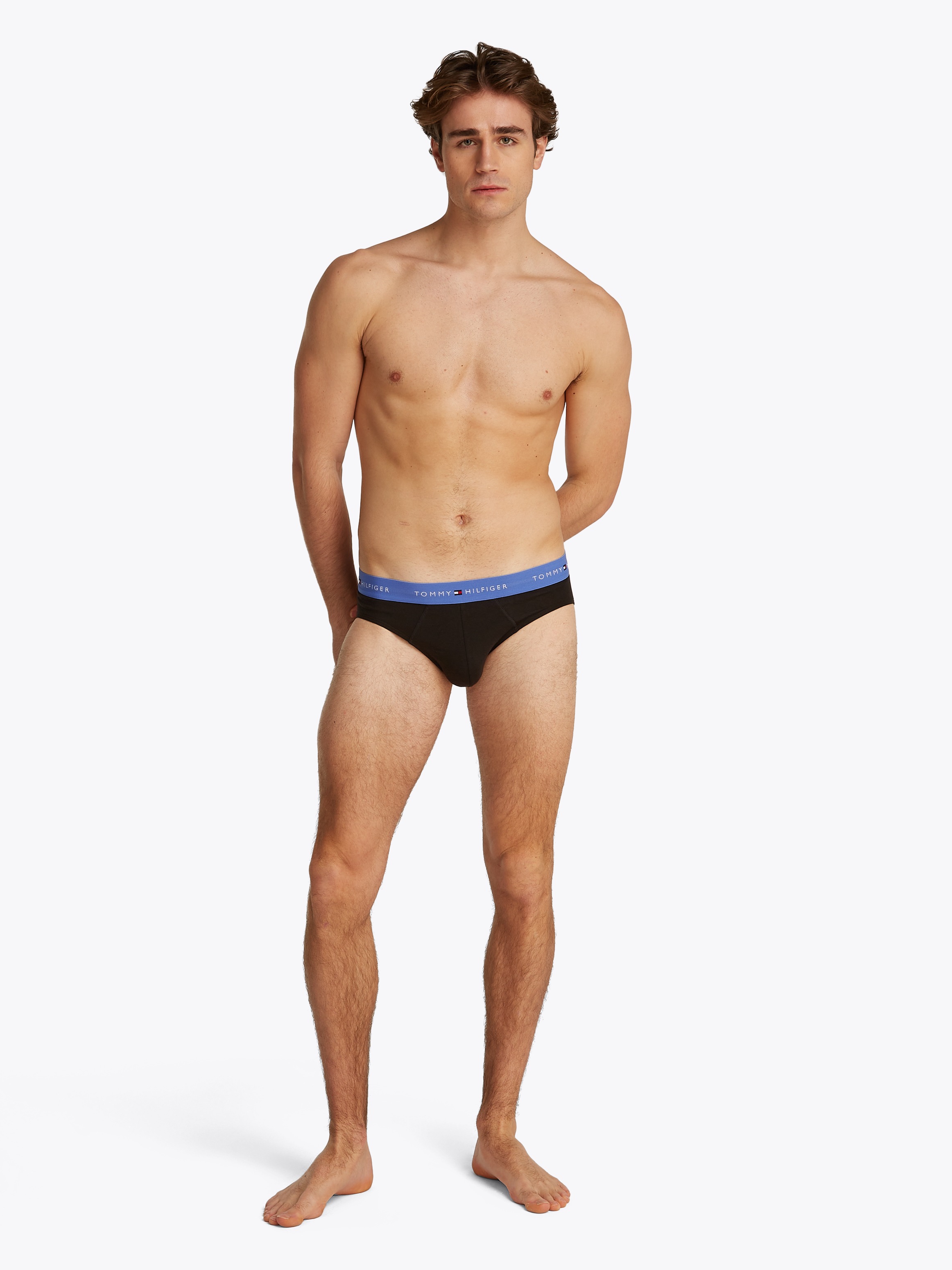 Tommy Hilfiger Underwear Slip »5P BRIEF«, (Packung, 5 St., 5er-Pack), mit kontrastfarbenem Logobund