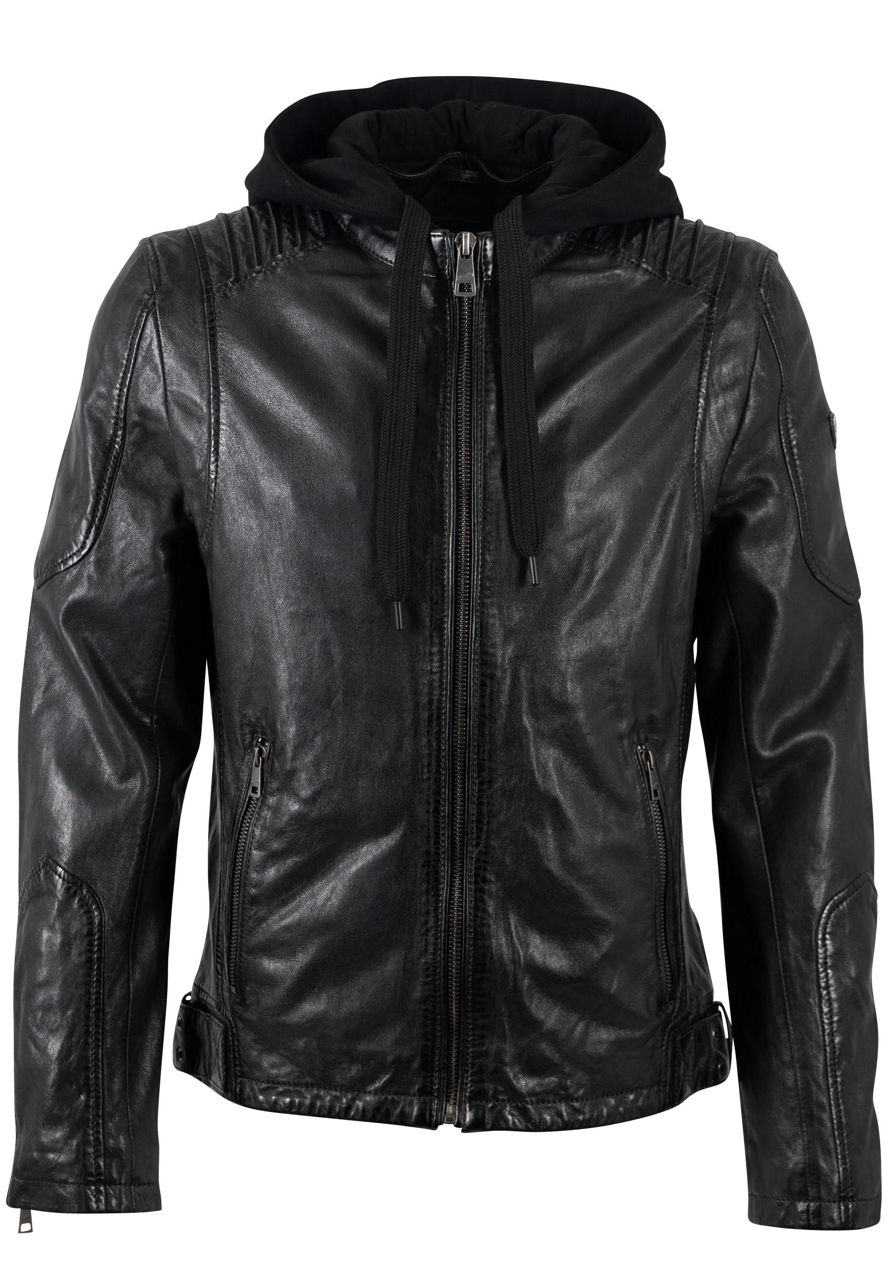 Mauritius Lederjacke »MMUbaldo SF« mit Kapuze mit abnehmbarer Jerseykapuze