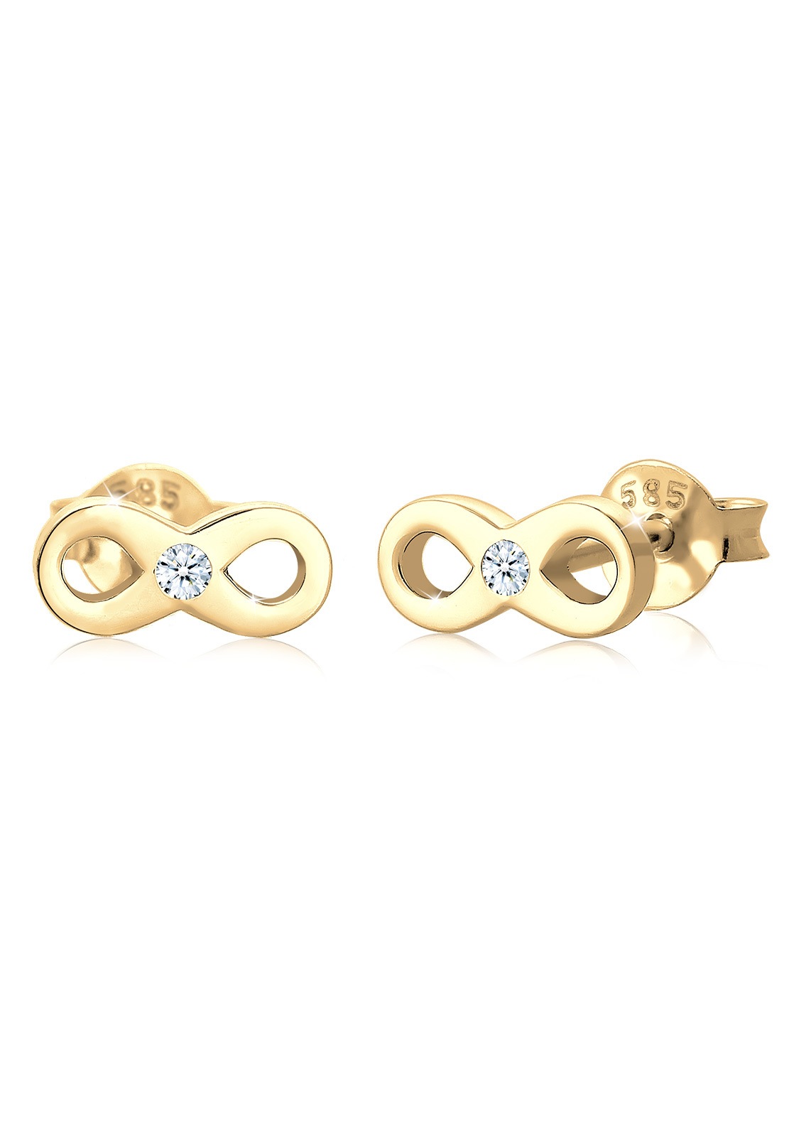 Diamore Paar Ohrstecker »Infinity Liebe Diamant (0.03 ct) 585 Gelbgold«