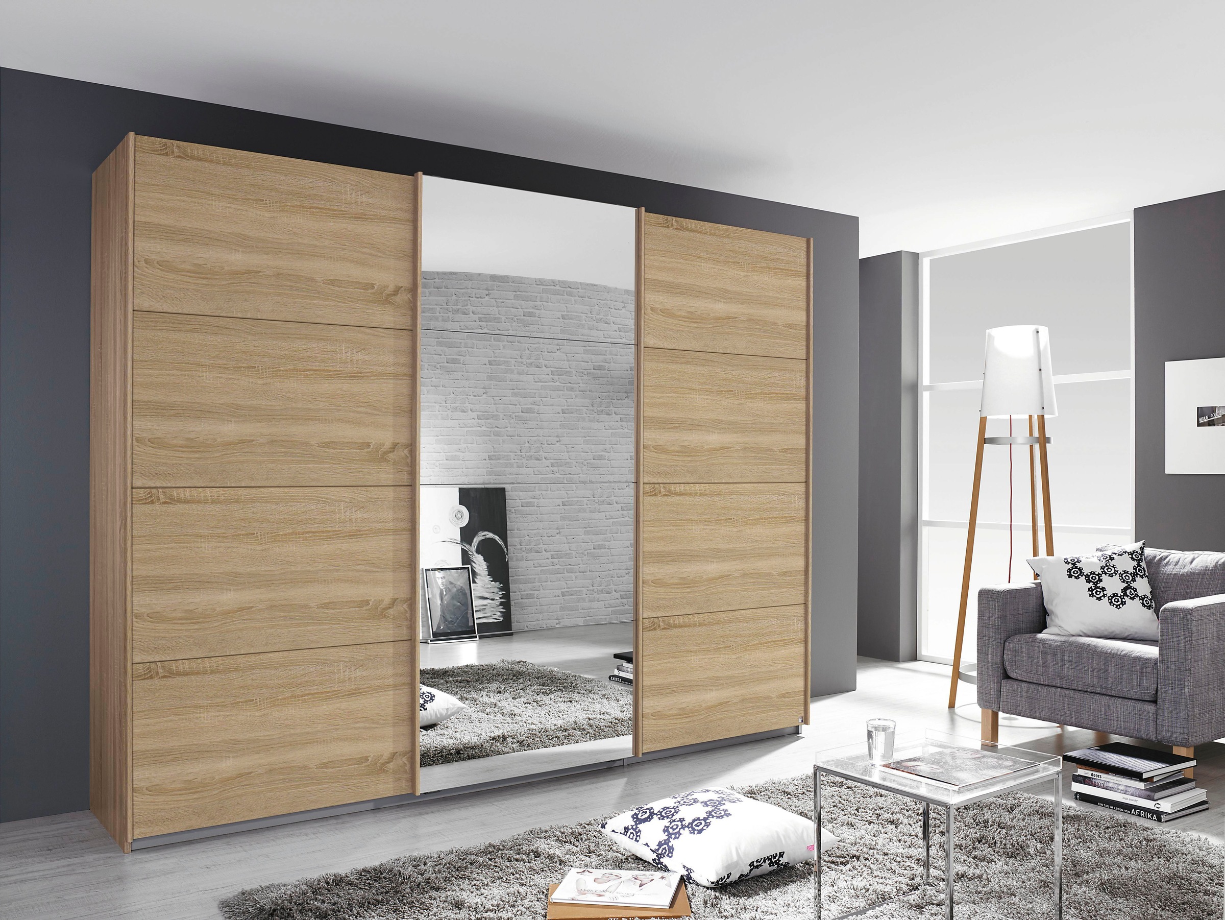 rauch Schwebetürenschrank »Kleiderschrank Schrank Garderobe Schlafzimmerschrank TUBONA«, inkl. Schubkasteneinsatz und zusätzlichen Einlegeböden MADE IN GERMANY