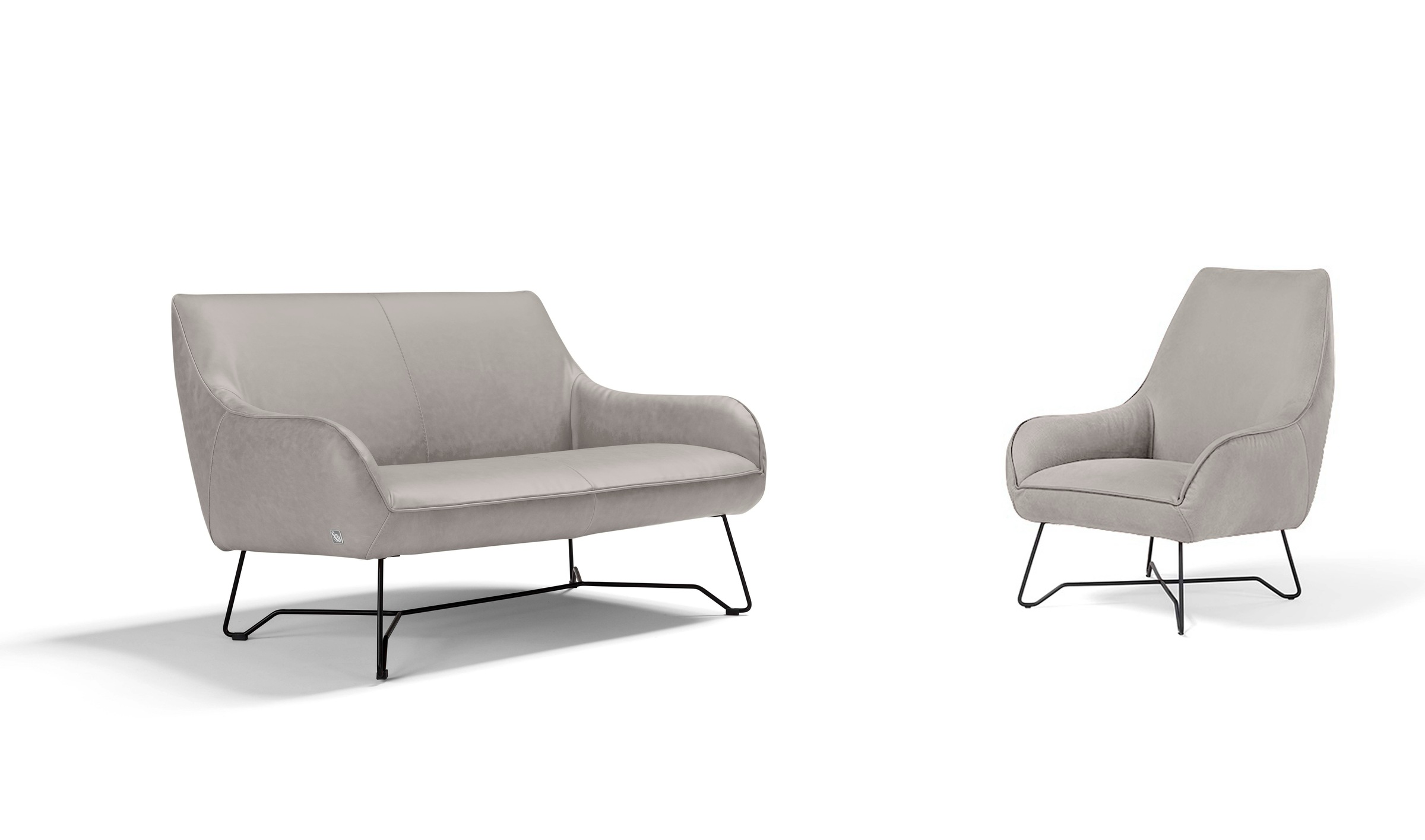 Egoitaliano Polstergarnitur »Namy, Designobjekt mit hohem Sitzkomfort und toller Detailverarbeitung«, Set aus 2-Sitzer und Sessel, edles Metallgestell