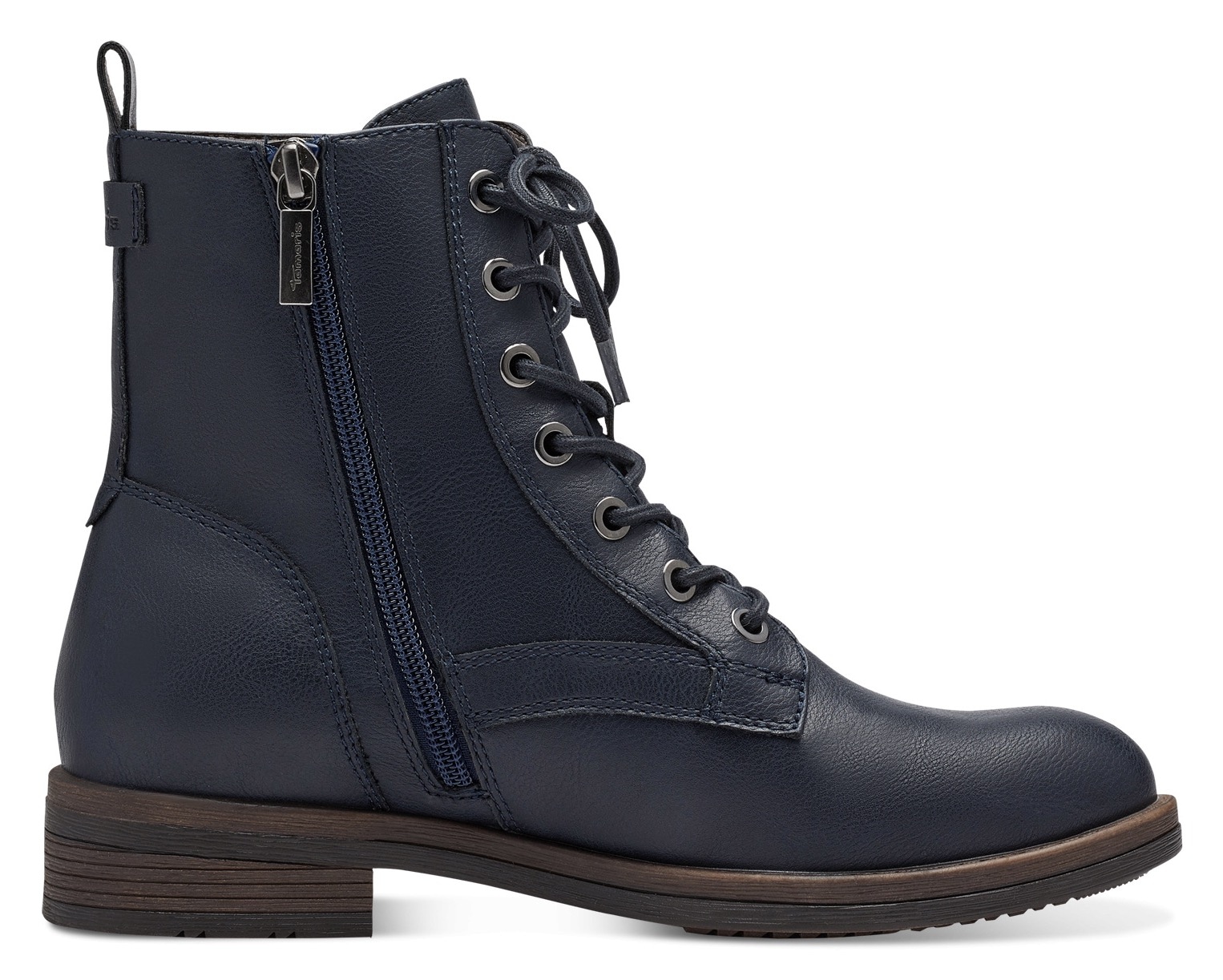 Tamaris Schnürboots, Blockabsatz, Schnürboots Stiefelette mit Zierreißverschluss