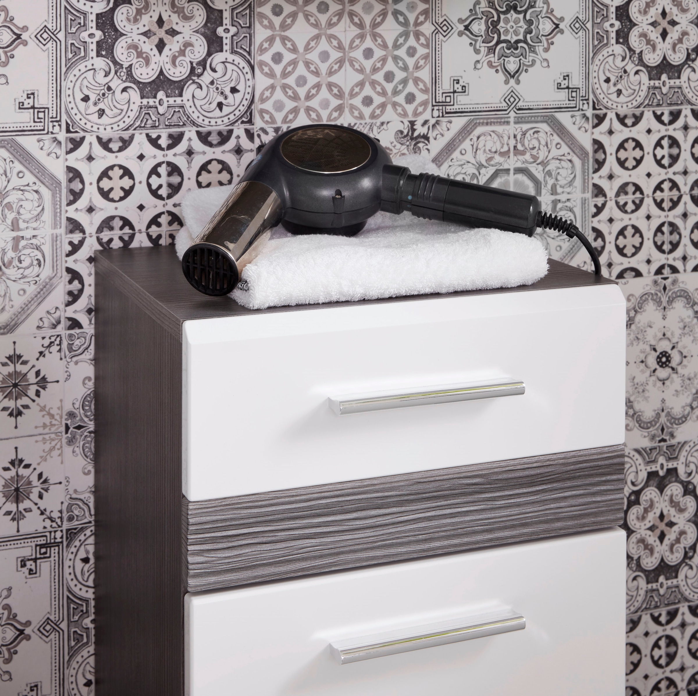 welltime Unterschrank »Toulon« Kommode mit 1 Tür & 1 Schublade - (B/T/H) 37/31/80 cm