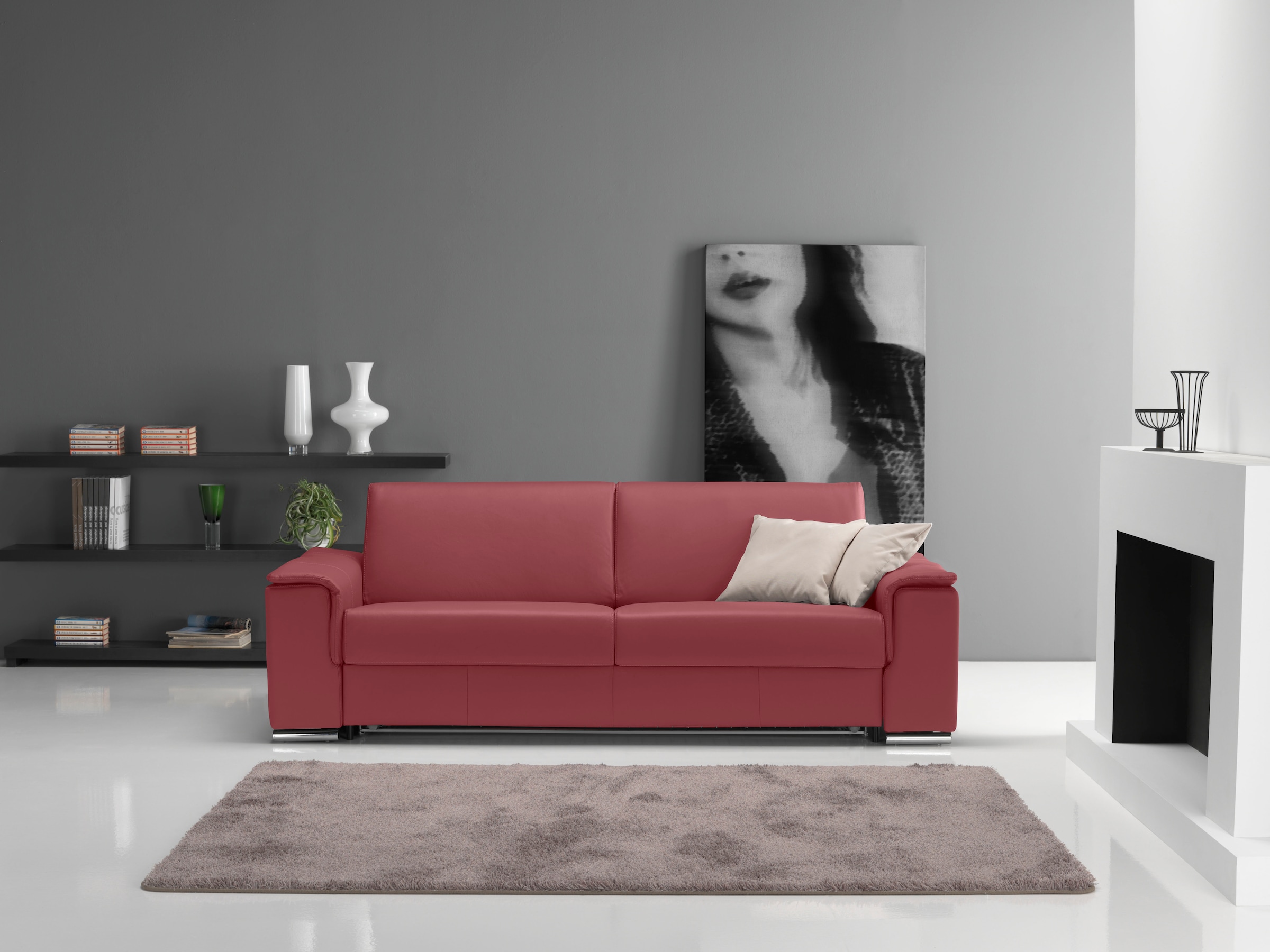Egoitaliano Schlafsofa »Cecilia, modern & elegant, erstklassiger Sitzkomfort, Dauerschläfer«, inkl. Matratze und hochwertigem Metallbettrahmen, toller Schlafkomfort