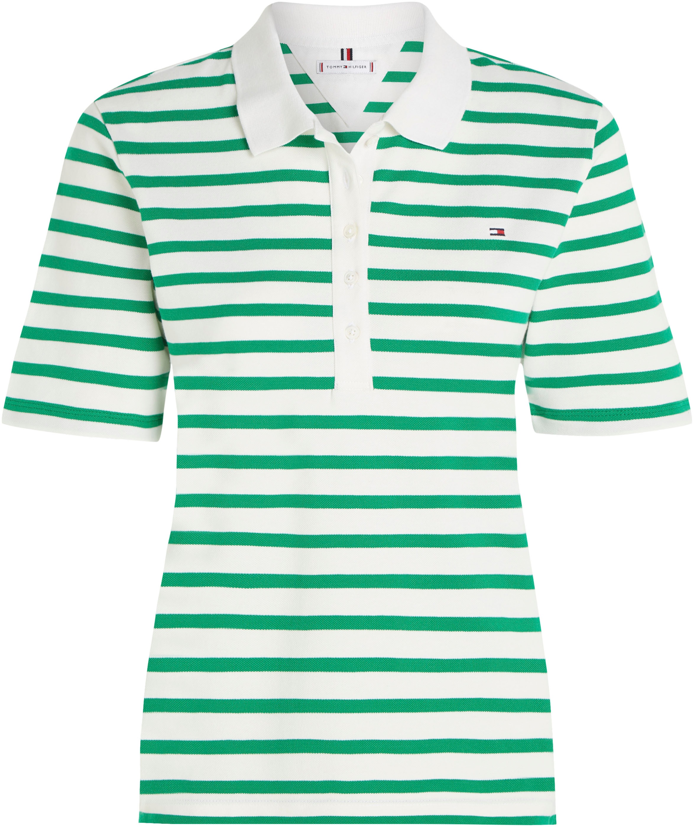 Tommy Hilfiger Poloshirt »1985 REG PIQUE STRIPE POLO SS«, mit dezenter Tommy Hilfiger Logostickerei