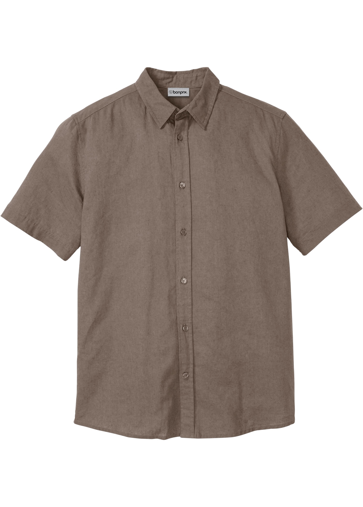 bonprix Kurzarmhemd Regular Fit, aus Leinen-Baumwoll-Mix, mit kurzem Arm, Kentkragen