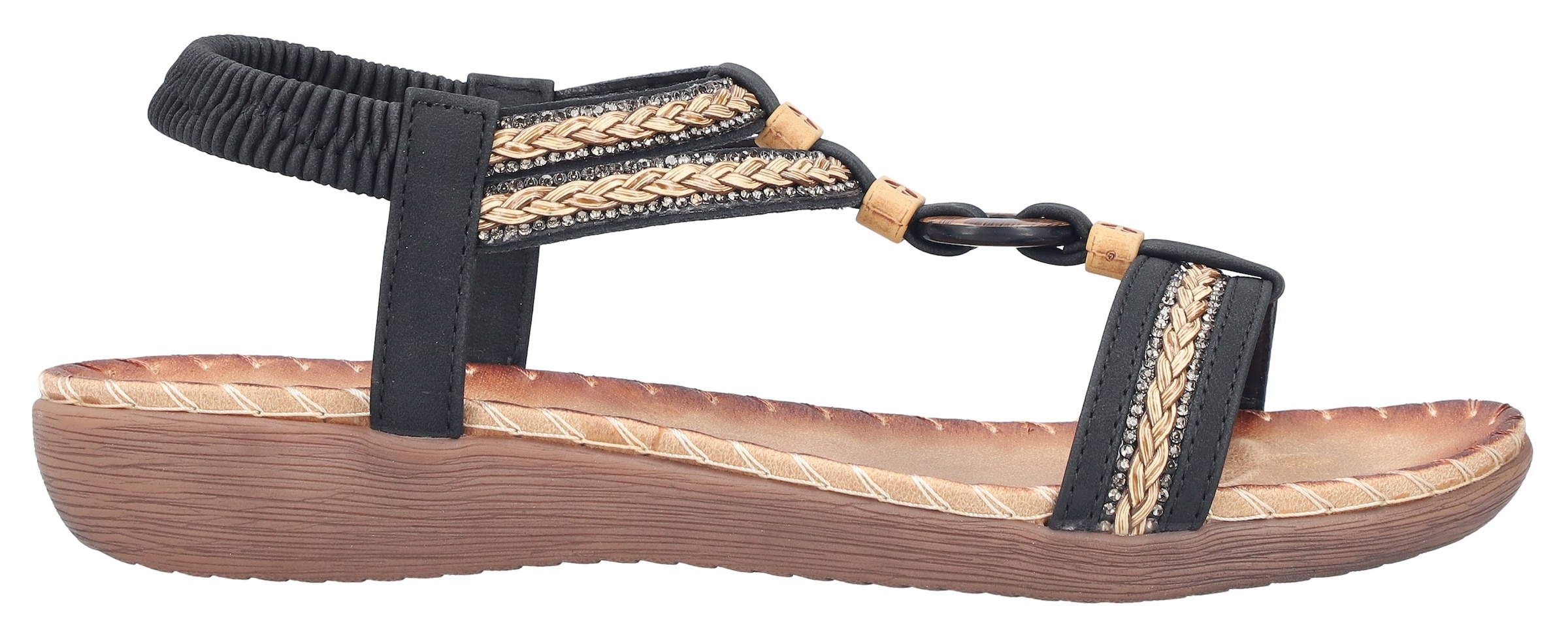 Rieker Sandale  Sommerschuh, Urlaubsschuh, Schlupfsandale mit Gummizug