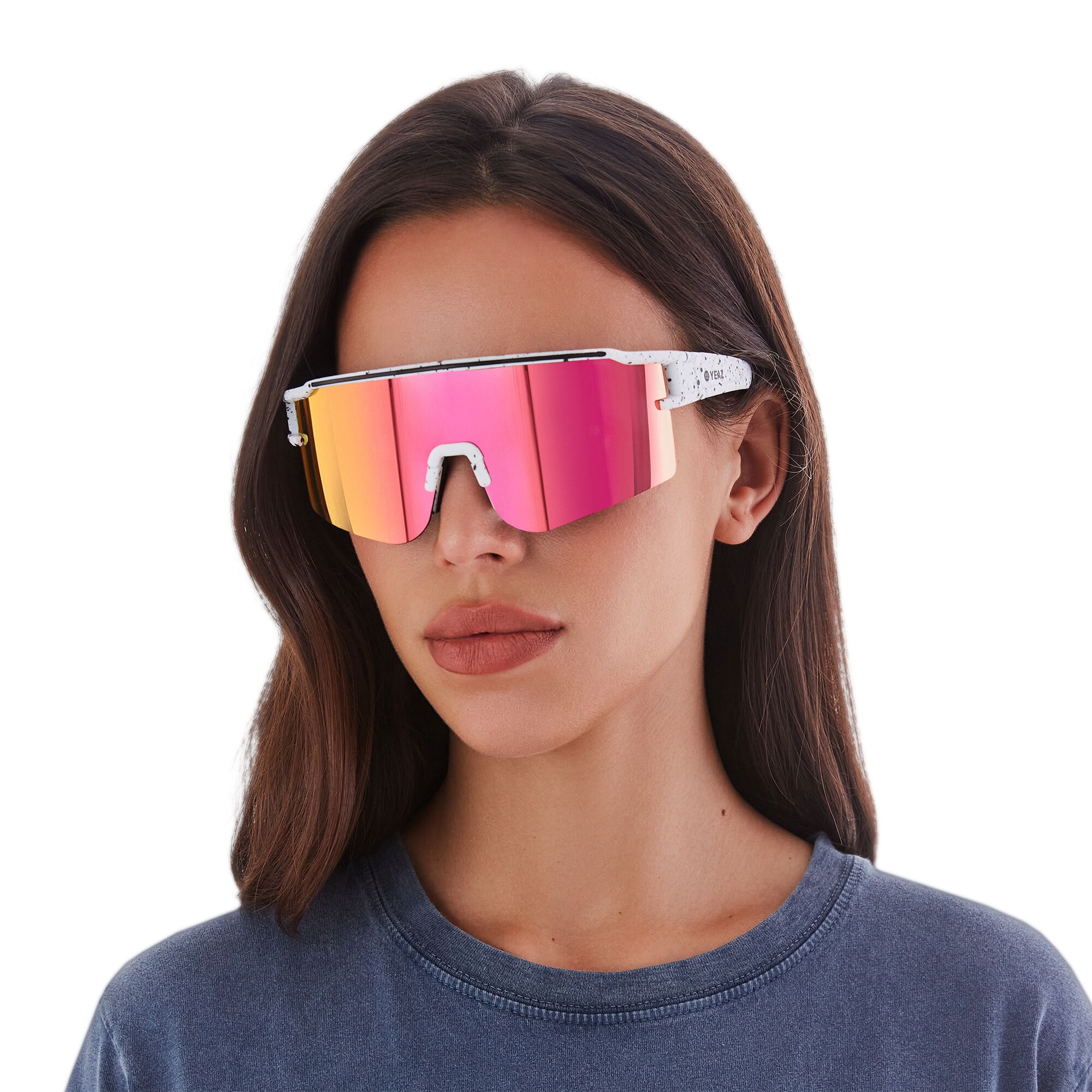 YEAZ Sportbrille »Sport-Sonnenbrille Weiß/Blau SUNTHRILL Set«