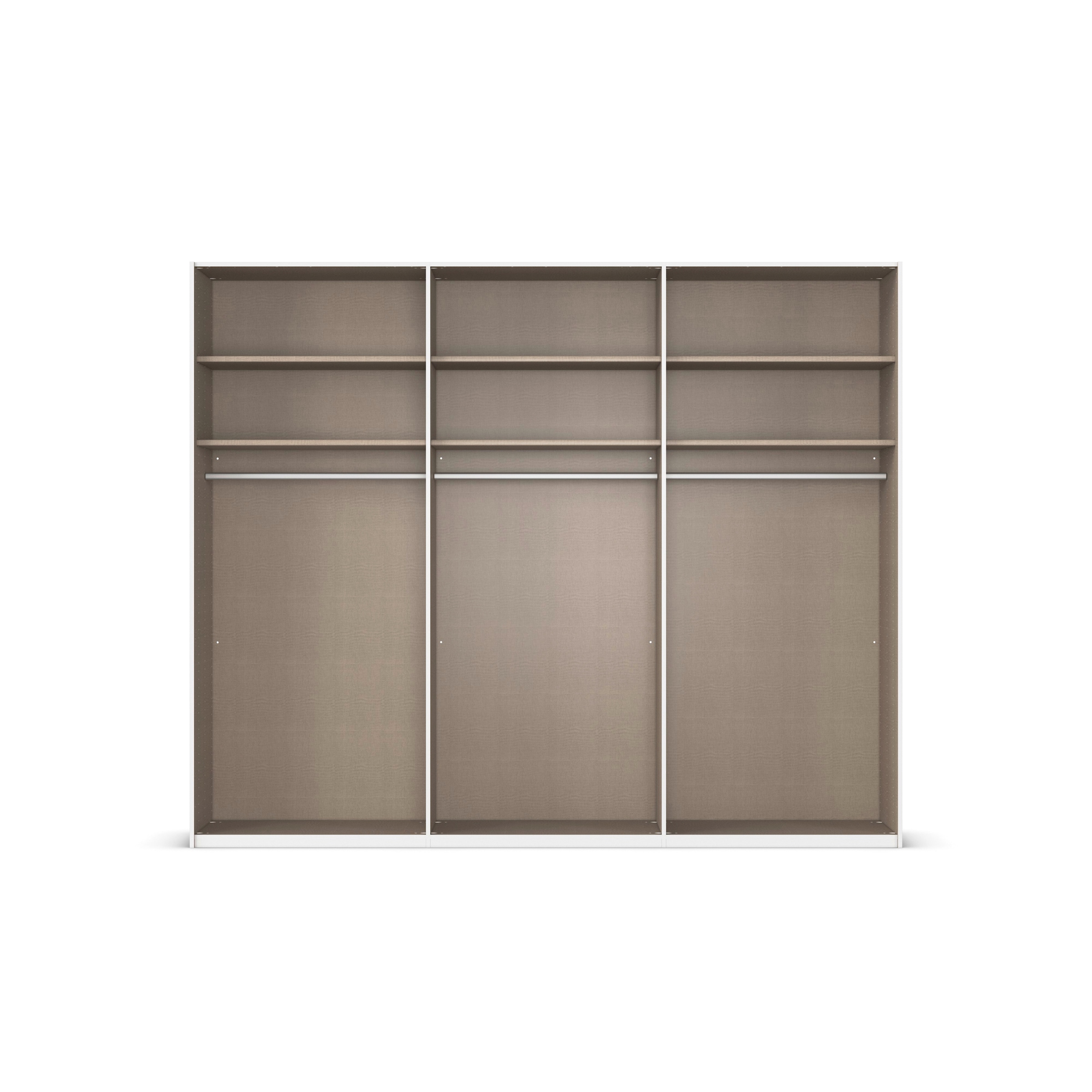 rauch Schwebetürenschrank »Kleiderschrank Schrank Garderobe Schlafzimmerschrank SCALE-FYRA«, edle Türen viergeteilt Glas matt/glänzend viele Farben MADE IN GERMANY