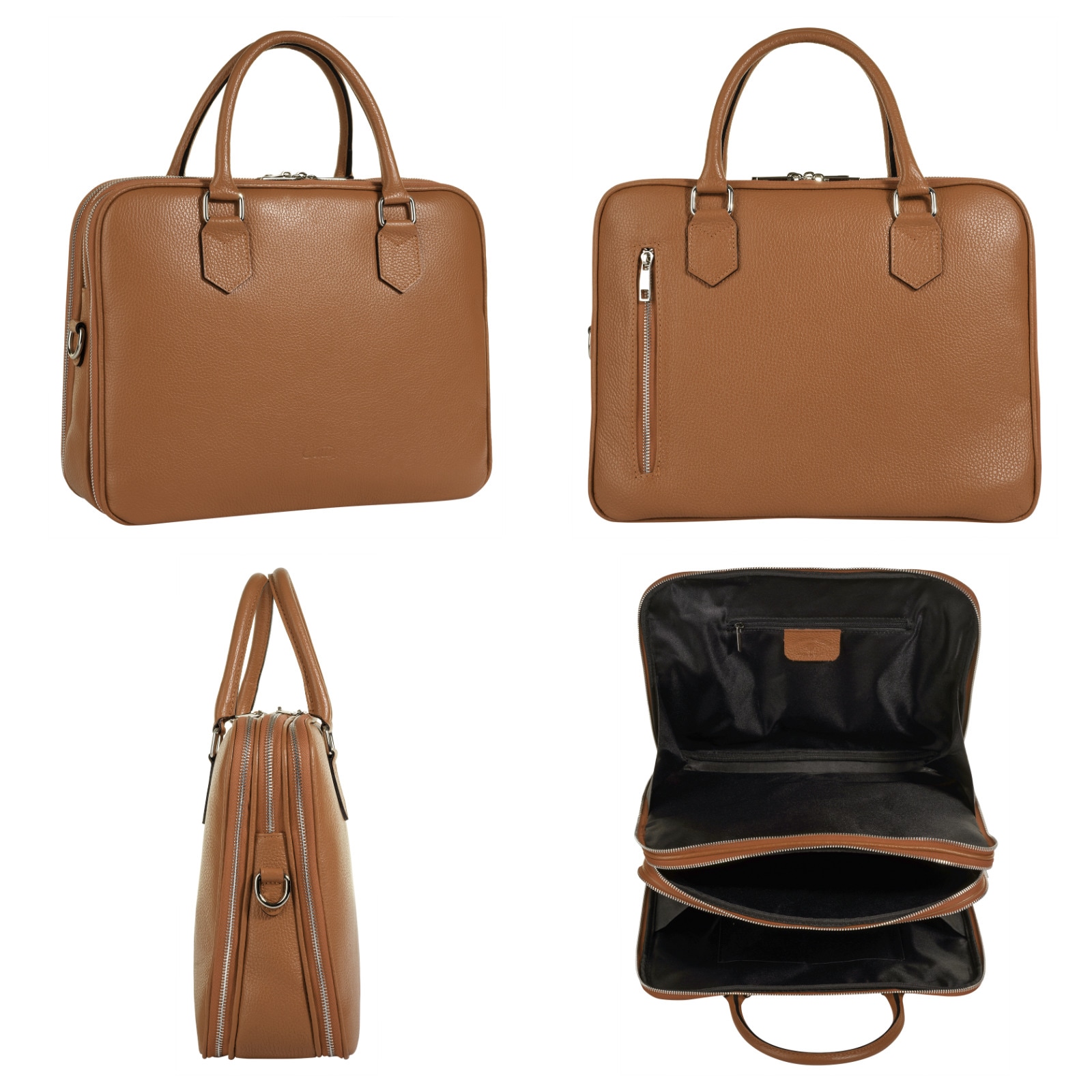 Cluty Aktentasche, echt Leder, Made in Italy