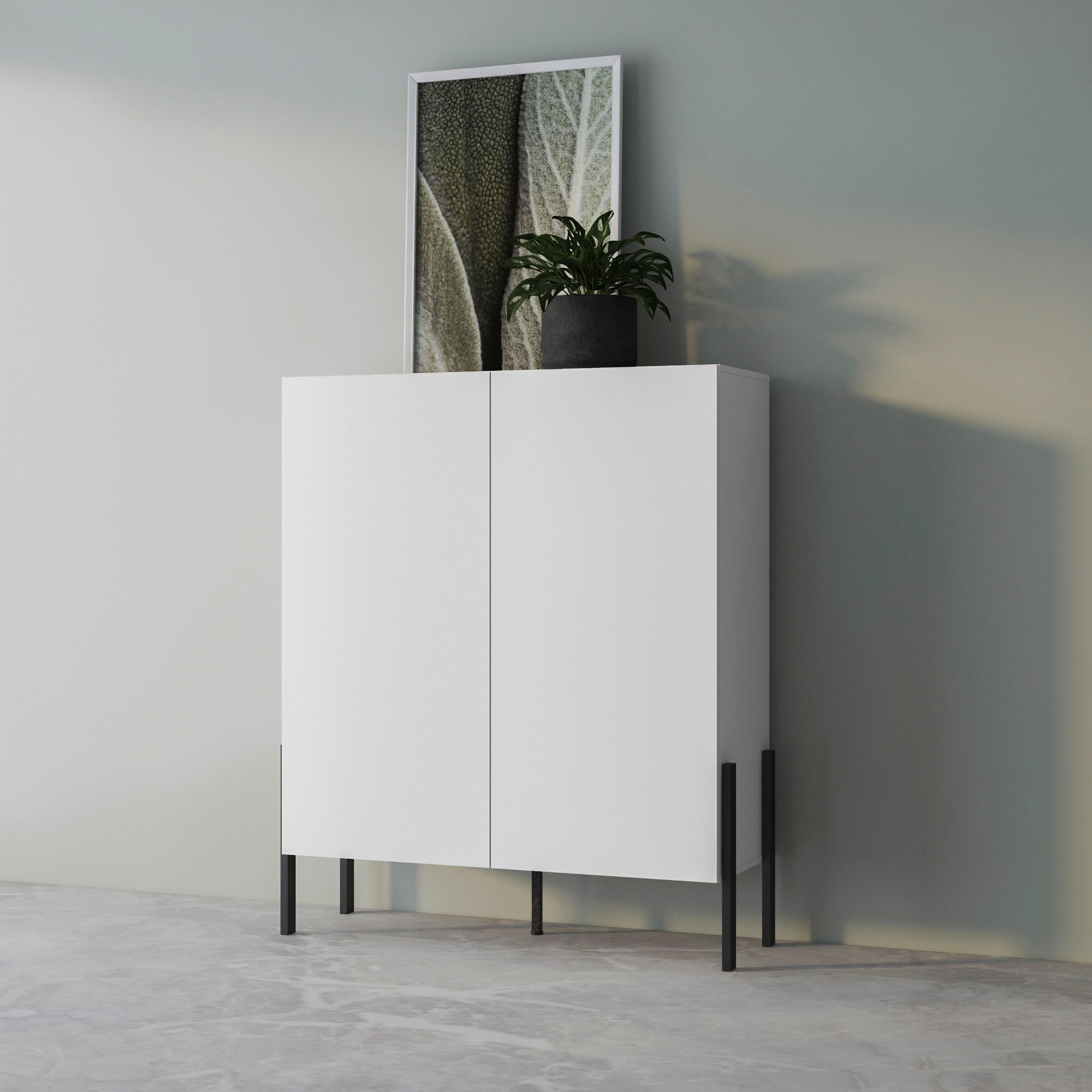 INOSIGN Kommode »Jukon, Breite 110 cm, moderne grifflose Hochschrank, 2Türen«, Highboard mit viel Stauraum, push-to-open-Funktion