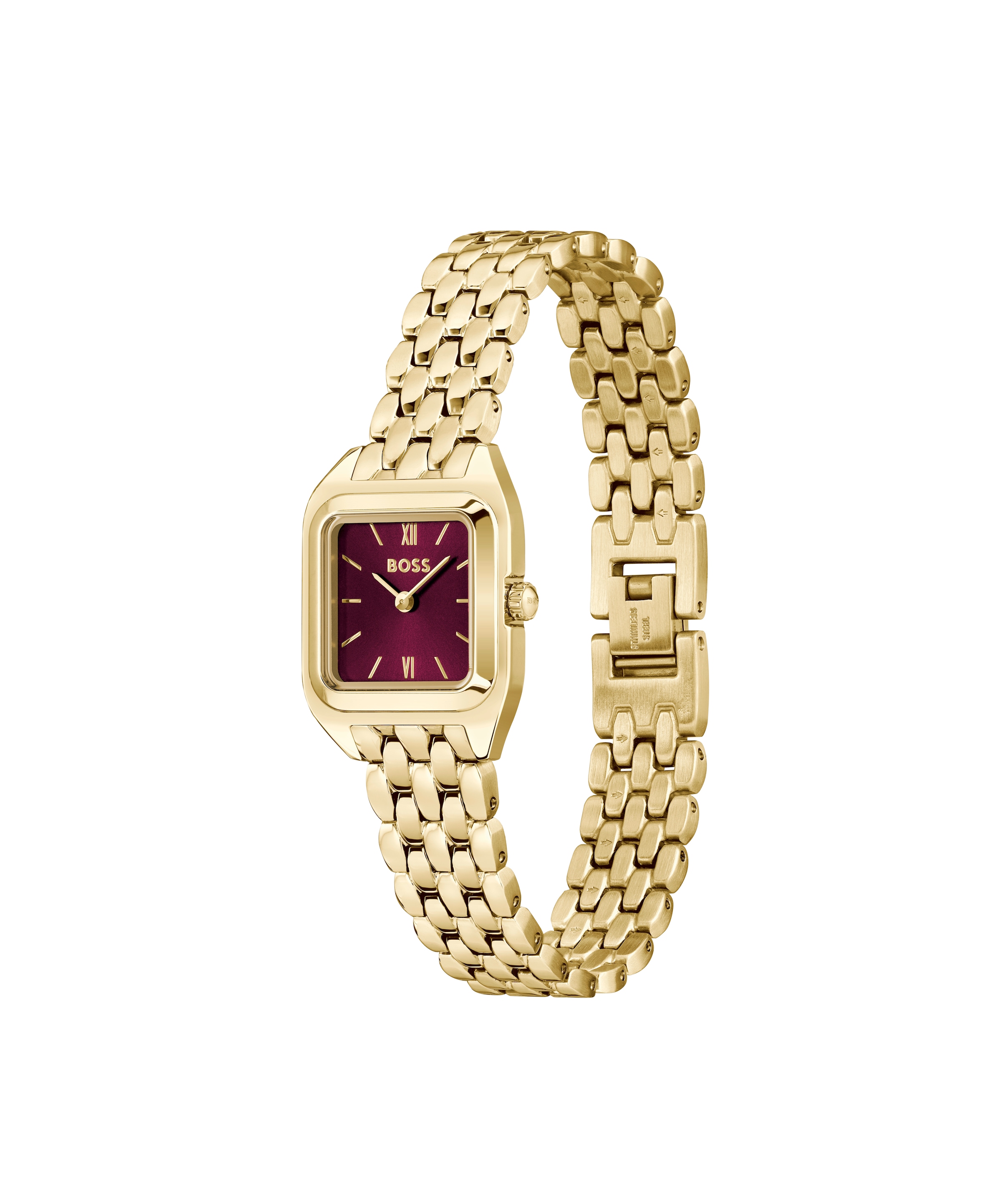 BOSS Quarzuhr »MAE PETITE« Armbanduhr, Damenuhr, Edelstahlarmband, analog