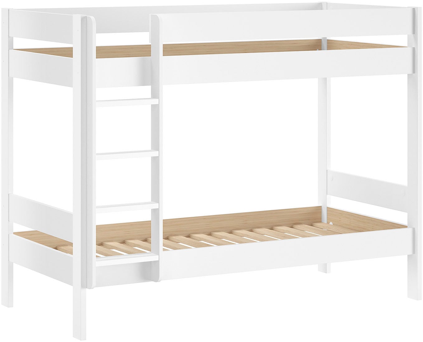 Vipack Etagenbett »Primo mit 2 Liegeflächen 90 x 200 cm, inkl. Massivholz Rolllattenrost« Kiefer massiv, weiß lackiert, ohne oder mit Bettschublade auf Rollen