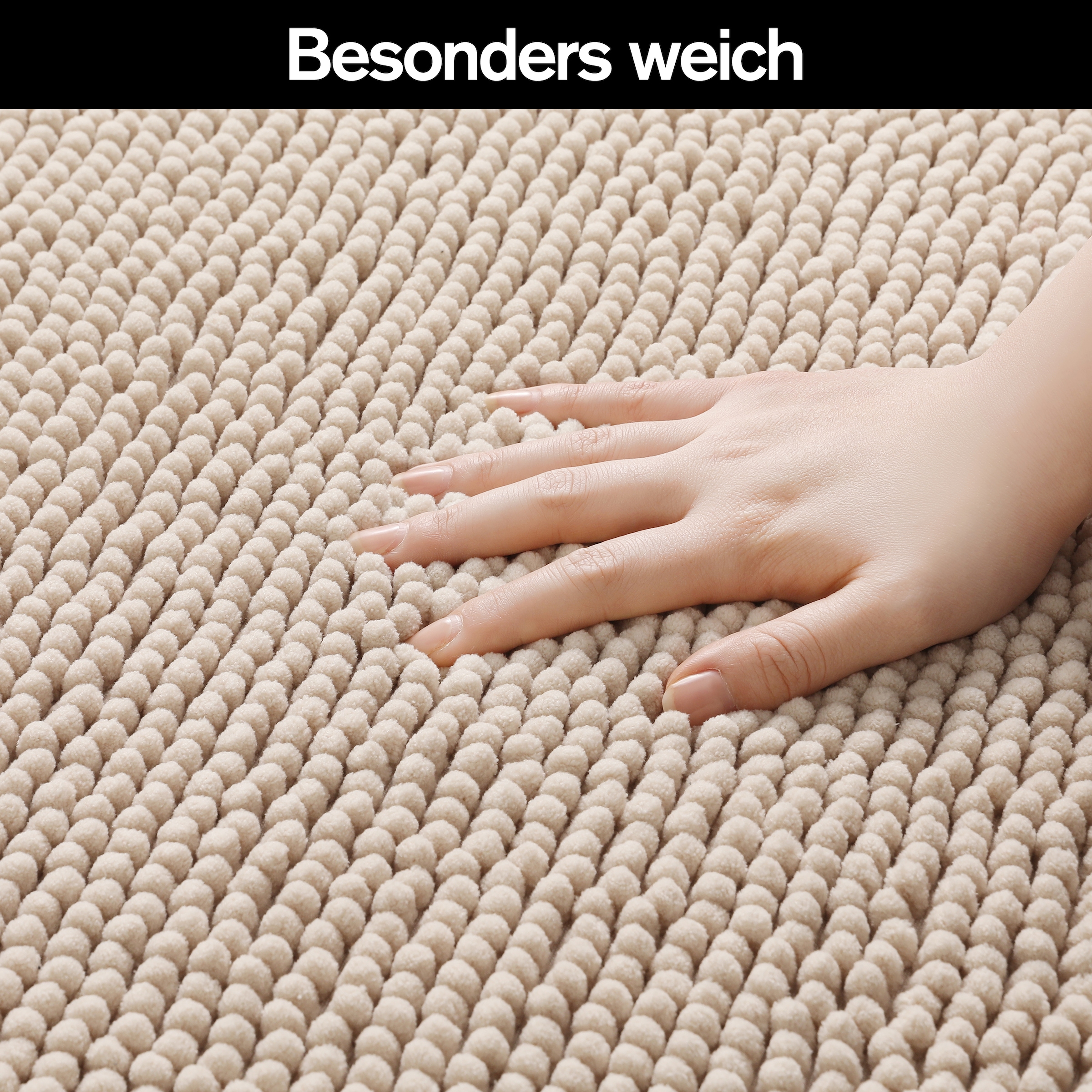 my home Badematte »Vanessa Chenille, Badvorleger, Badezimmer Teppich, Duschvorleger«, strapazierfähig-fußbodenheizungsgeeignet-schnell trocknend, Uni Farben, besonders weich