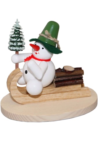 Schneemann »Weihnachtsdeko«, auf Holzschlitten