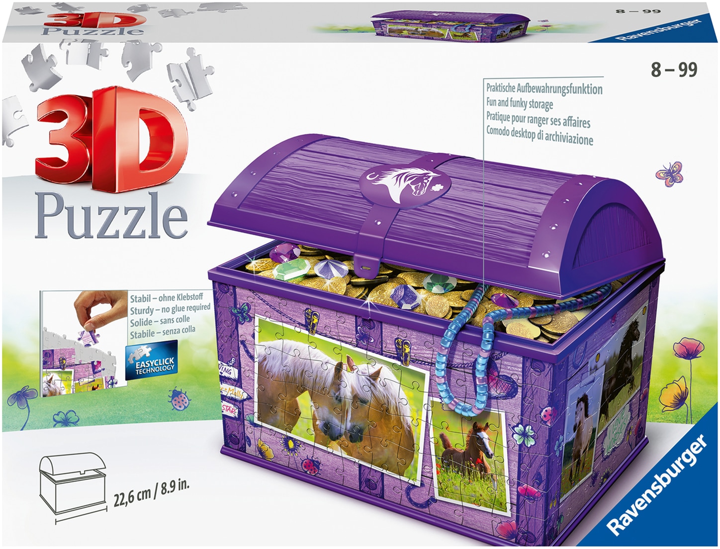 Ravensburger 3D-Puzzle »Schatztruhe Pferde«, Made in Europe