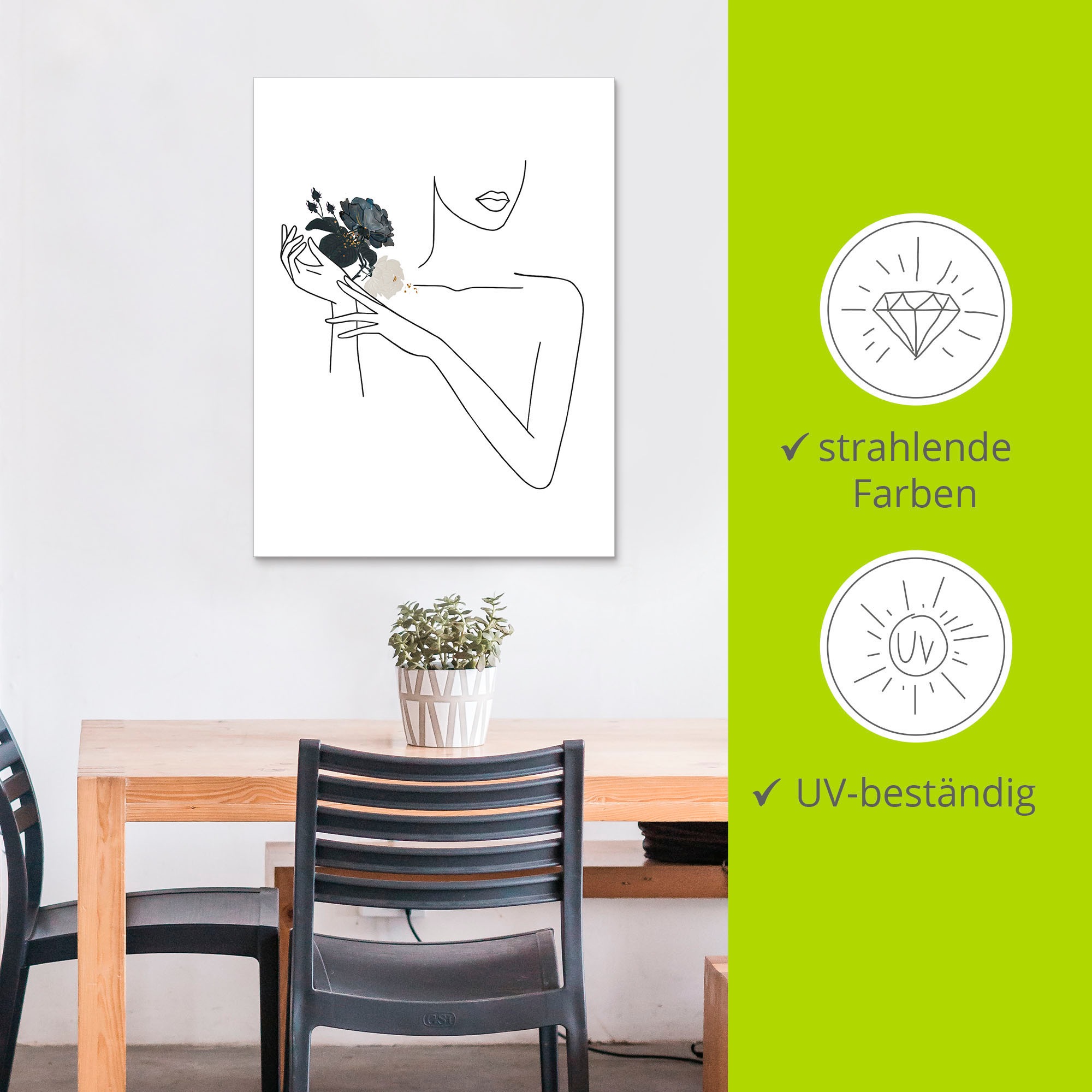 Artland Wandbild »Moderne LineArt Mädchen II«, Modebilder, (1 St.), als Alubild, Outdoorbild, Leinwandbild, Poster, Wandaufkleber