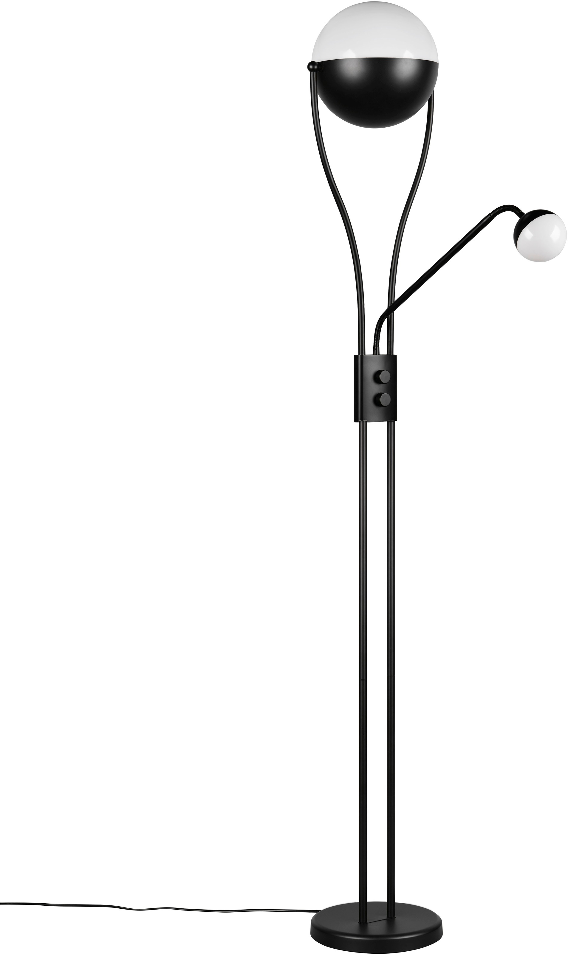 TRIO Leuchten LED Stehlampe »CHRIS, LED Stehleuchte, mit Lesearm, Drehdimmer« LED-Board 1 Stk. Warmweiß flexibles Leselicht getrennt schalten + dimmen, warmweißes Licht 3000K
