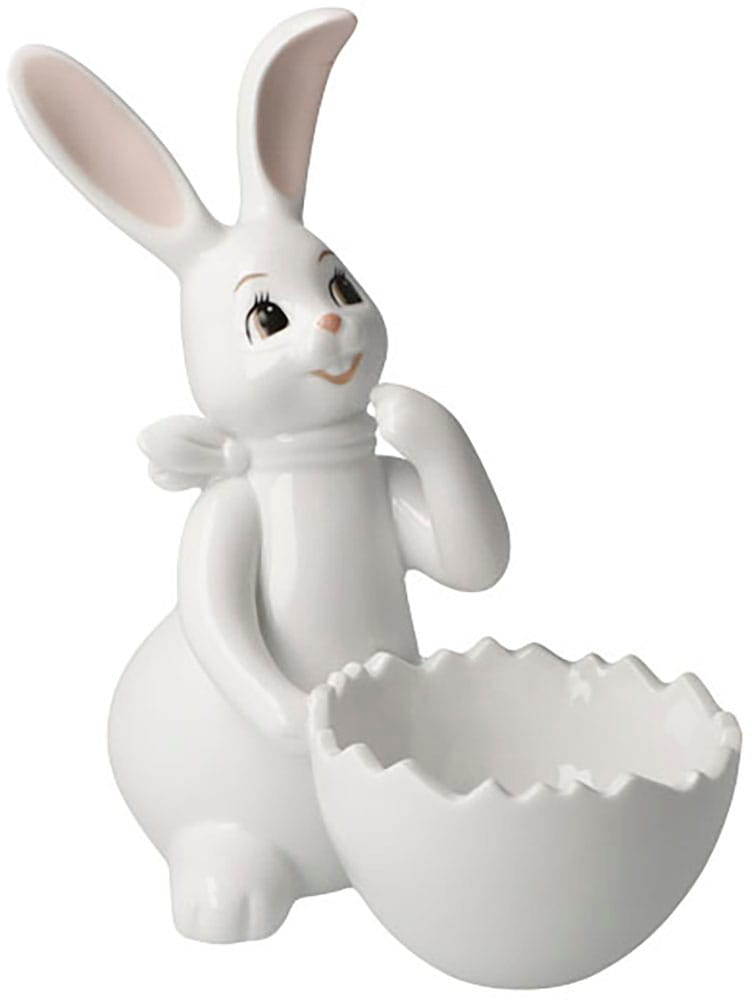 Goebel Osterhase »Figur Hase mit Schale Snow White - Cute Girl« Osterfigur in weiß, Größe B/H/T: 13,5 cm x 16 cm x 7 cm