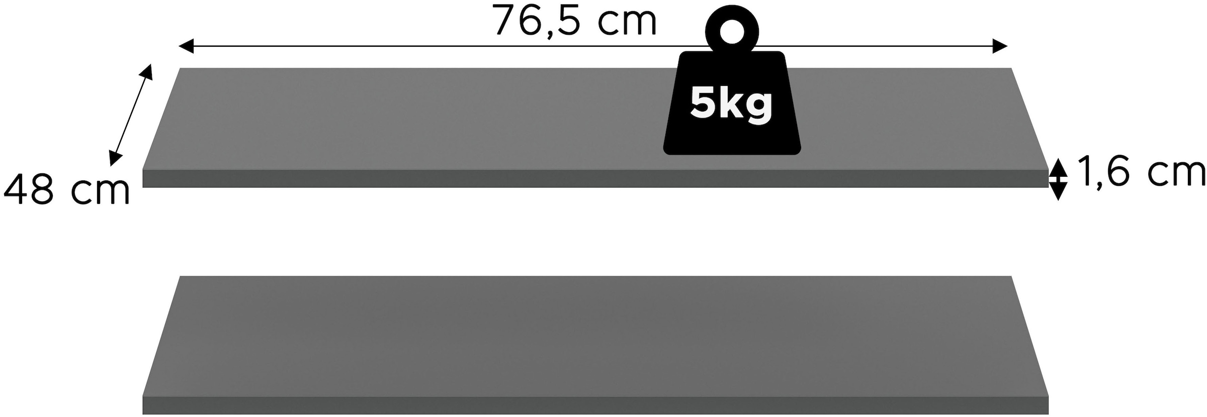 Home affaire Einlegeboden »Skarde, Einlegeböden 77 cm«, (2 St.), Skarde, Einlegeboden 2er Set, 77 cm