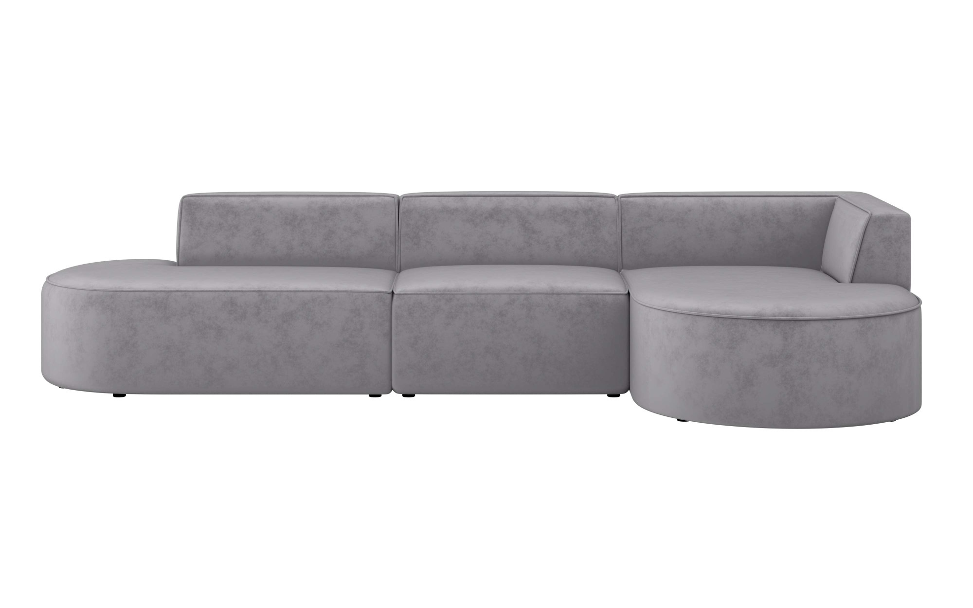 andas Ecksofa »EIVIND Designer Sofa mit Ottomane rechts/links, B/T/H: 343/159/72 cm«, L-Form mit Wellenunterfederung, auch in Feincord und Bouclé