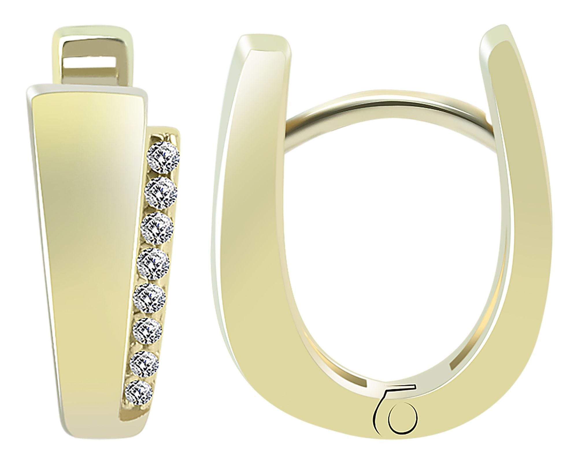 Adelia´s Paar Creolen »Damen Ohrringe ¿ Klappcreole aus 333 Gold mit Zirkonia«