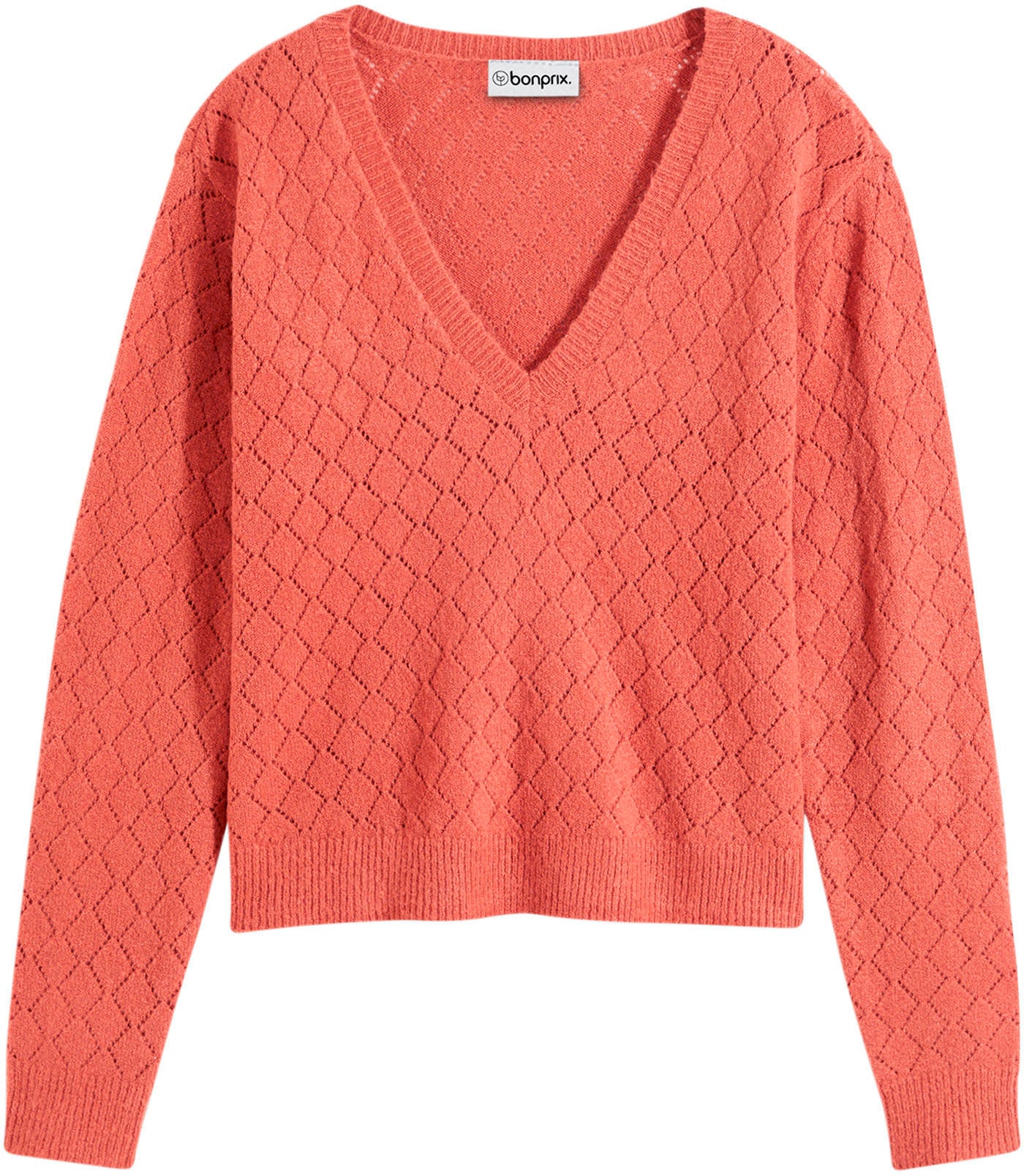 bonprix Ajourpullover »Ajour-Pullover« aus Polyacryl, Polyester und Elasthan, mit Ajour-Lochmuster