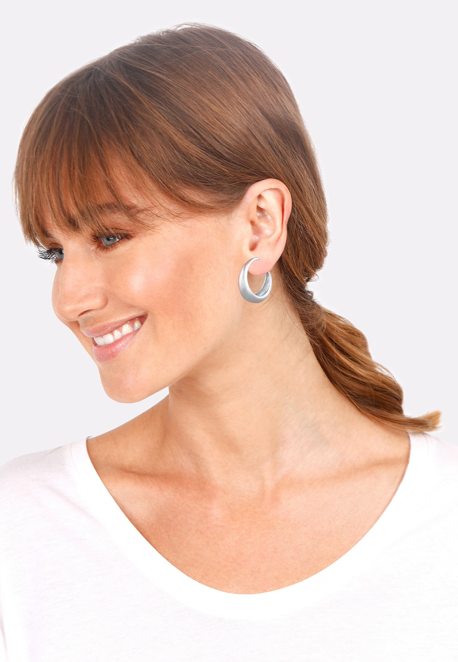 Elli Paar Creolen »Ohrringe Creolen Ohrstecker Chunky 925 Sterling Silber«