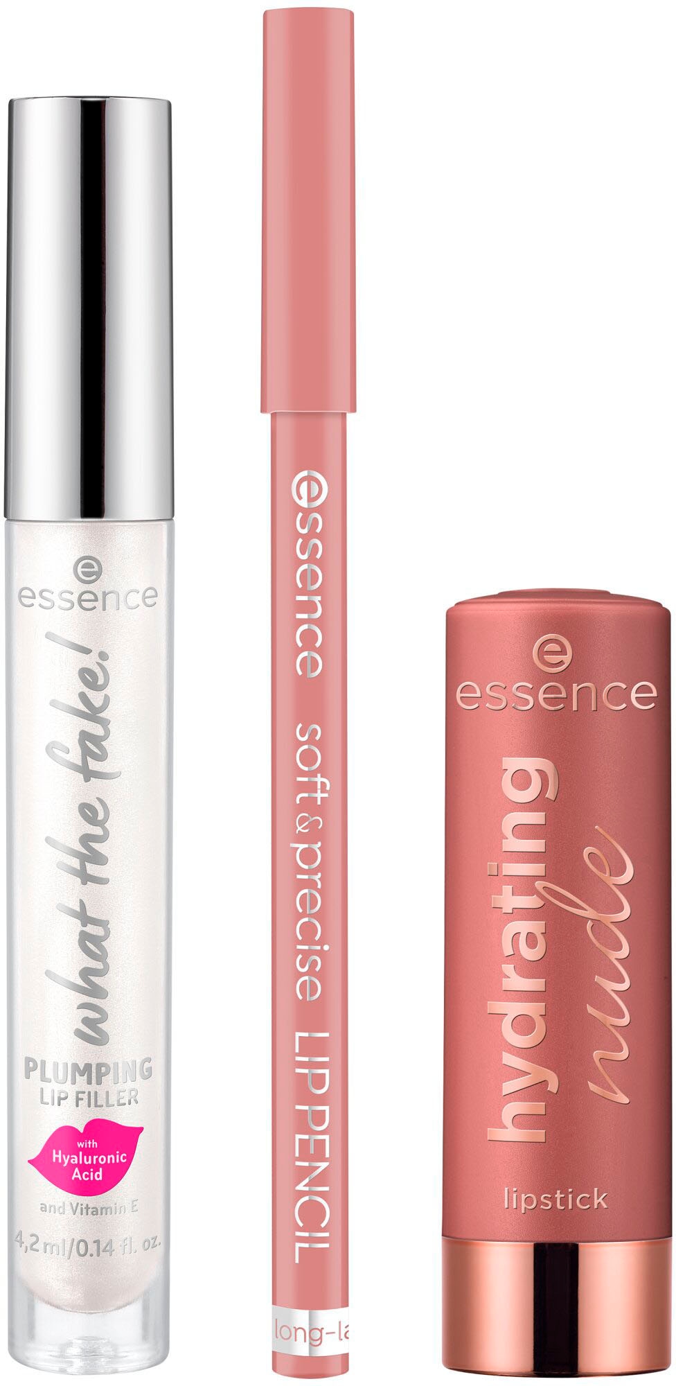 Essence Lippenpflege-Set »the nude lip set romantic«, (Set, 3 tlg.), mit drei Produktvariationen